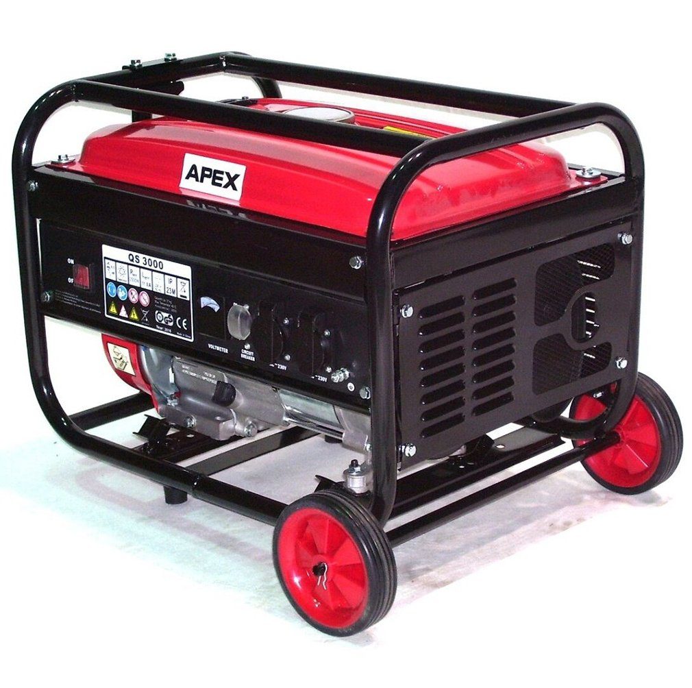 Apex Stromerzeuger Benzin Stromerzeuger 3000 mit Fahrwerk 06262 Generator, (1-tlg)