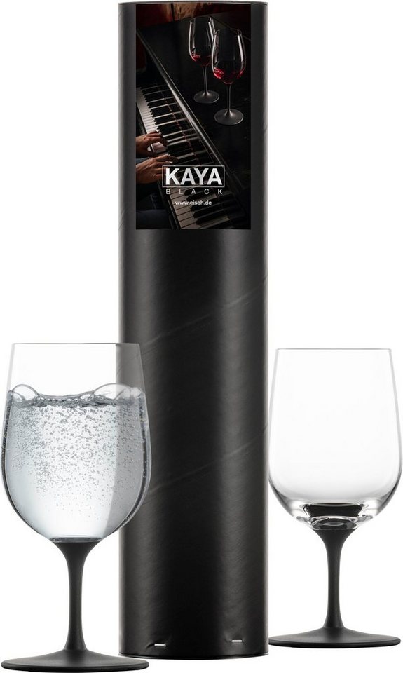 Eisch Gläser-Set KAYA BLACK, Kristallglas, Handarbeit, 350 ml 2-teilig,  Made in Germany