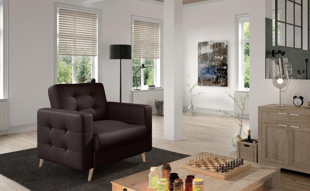 Grün Stuhl Modern Sitz Sessel Fernseh Esszimmer Braun Relaxsessel Design Lounge JVmoebel