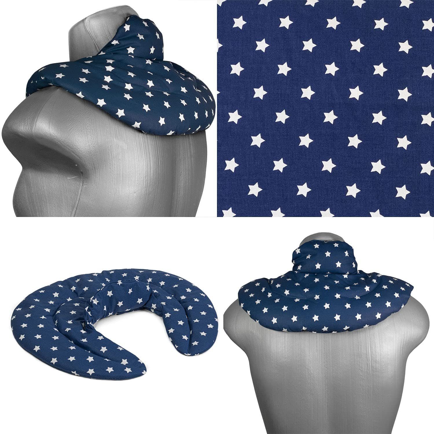 Giraffenland Kirschkernkissen Nackenhörnchen mit Stehkragen Kirschkernkissen - Wärme Nackenkissen, Wärmekissen Mikrowelle/Backofen, Kältekissen Kühlschrank/Gefriertruhe