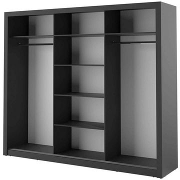 Unique Home Kleiderschrank Kleiderschrank AR02, Schwebetürenschrank mit Spiegel Breite 250 cm