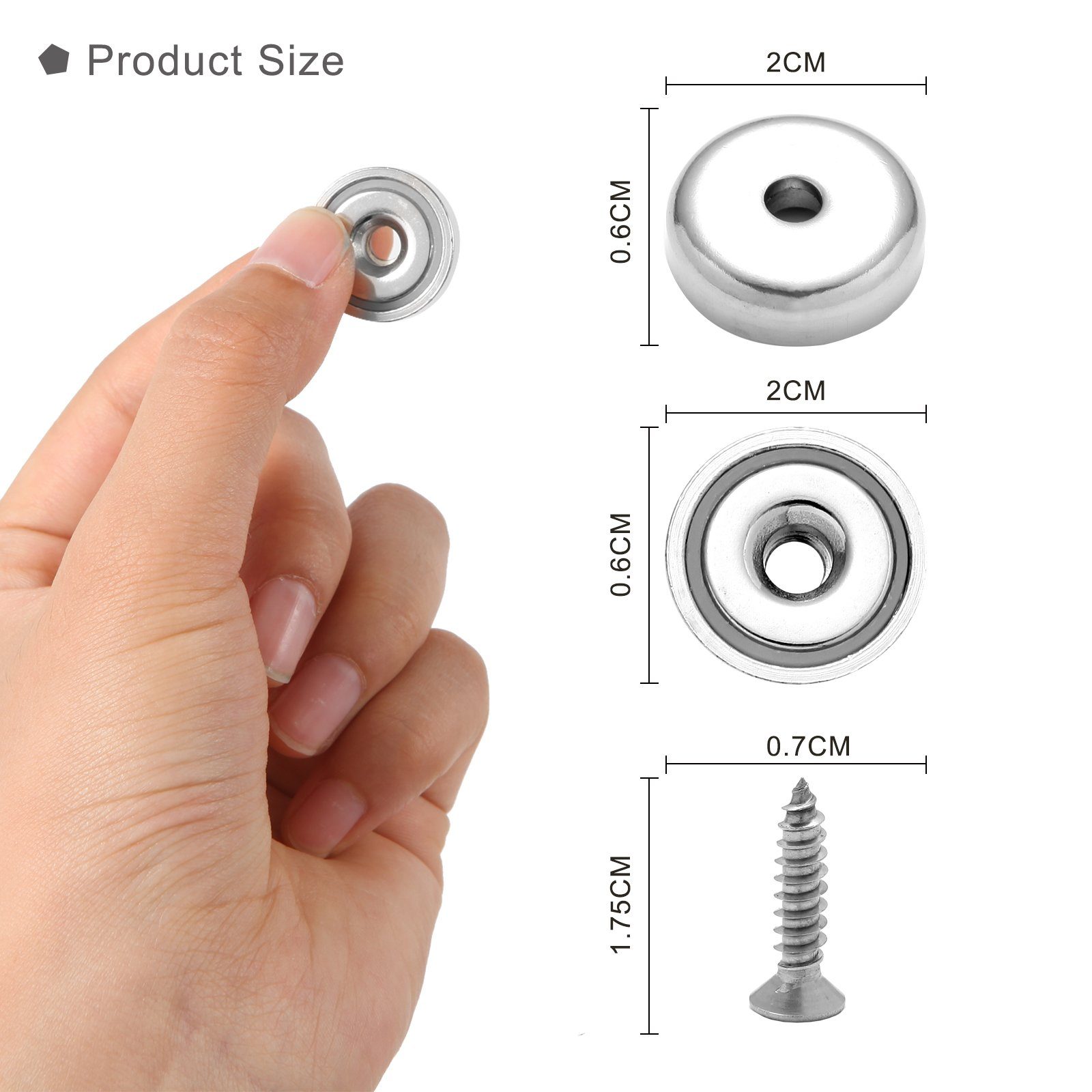 COOL-i ® Magnet (10 Stück), Magnete mit Loch Bohrung, 10St 10 KG/22 Pounds Magnete 20 X 5.8mm