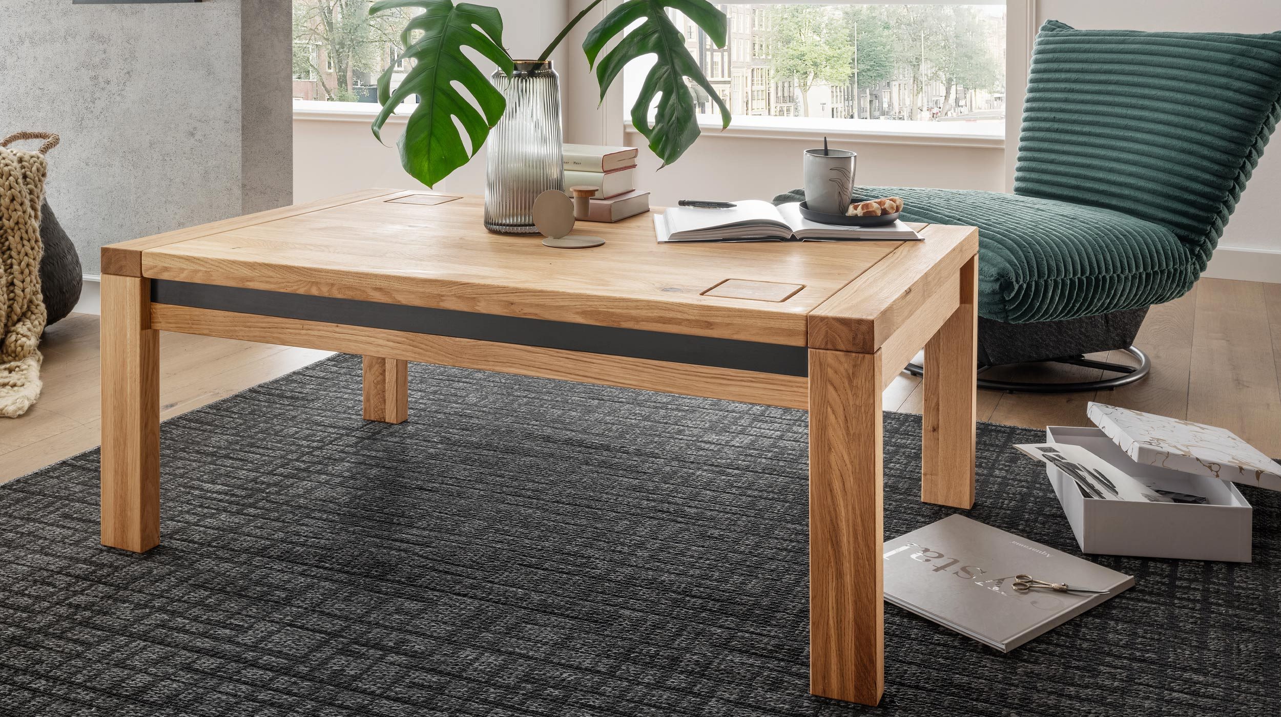 Massivart® Couchtisch GIRONA 118 cm Breite günstig online kaufen