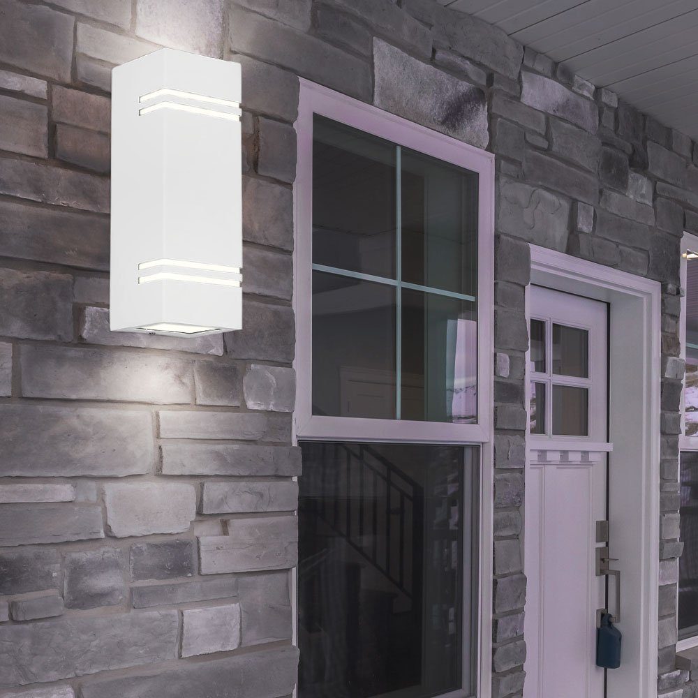 Wand inklusive, Außen Leuchtmittel Außen-Wandleuchte, nicht etc-shop weiß Aussen Wandlampe Wandleuchte Fassadenleuchte
