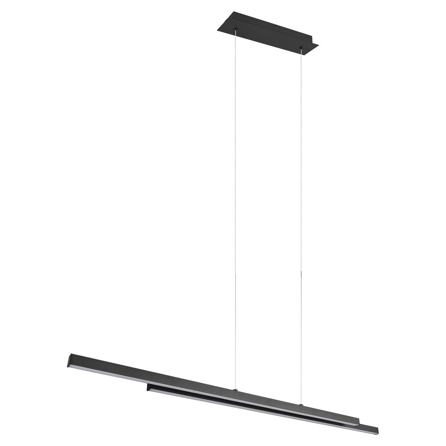 Reality Leuchten LED Pendelleuchte ODIO, 2-flammig, Schwarz, Metall, Höhenverstellbar, LED fest integriert, Extra-Warmweiß, B 110 x H 150 x T 8,5 cm