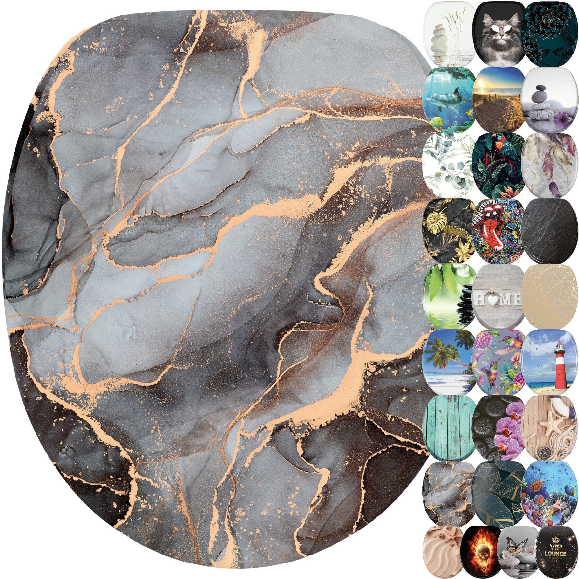 Sanilo WC-Sitz mit Absenkautomatik, viele schöne Toilettensitze direkt vom Hersteller, Premium Крышки унитаза, moderner Klodeckel, leichte Montage