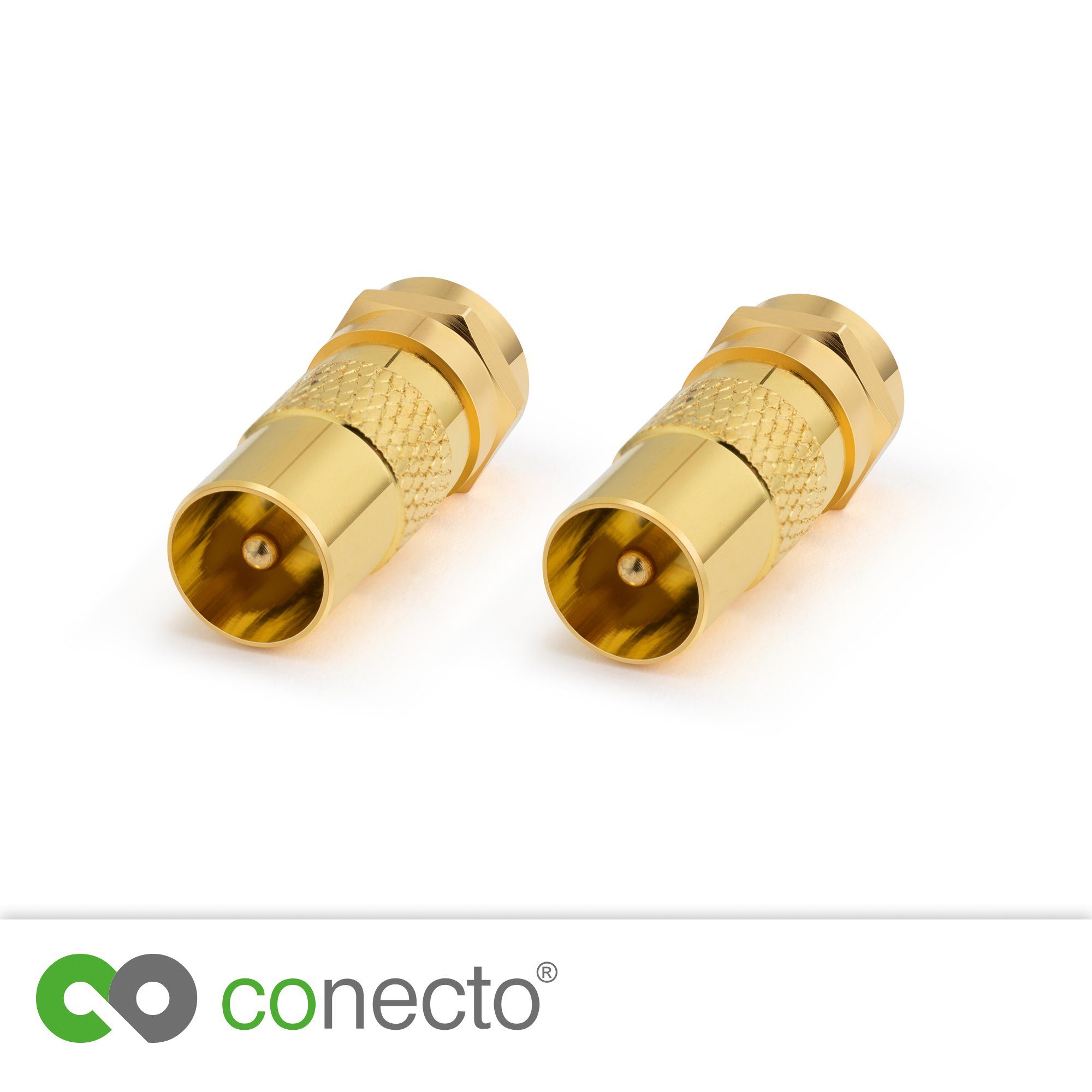 conecto Adapter auf F-Stecker IEC-Buchse, conecto Antennen-Adapter, Verbin SAT-Kabel zum
