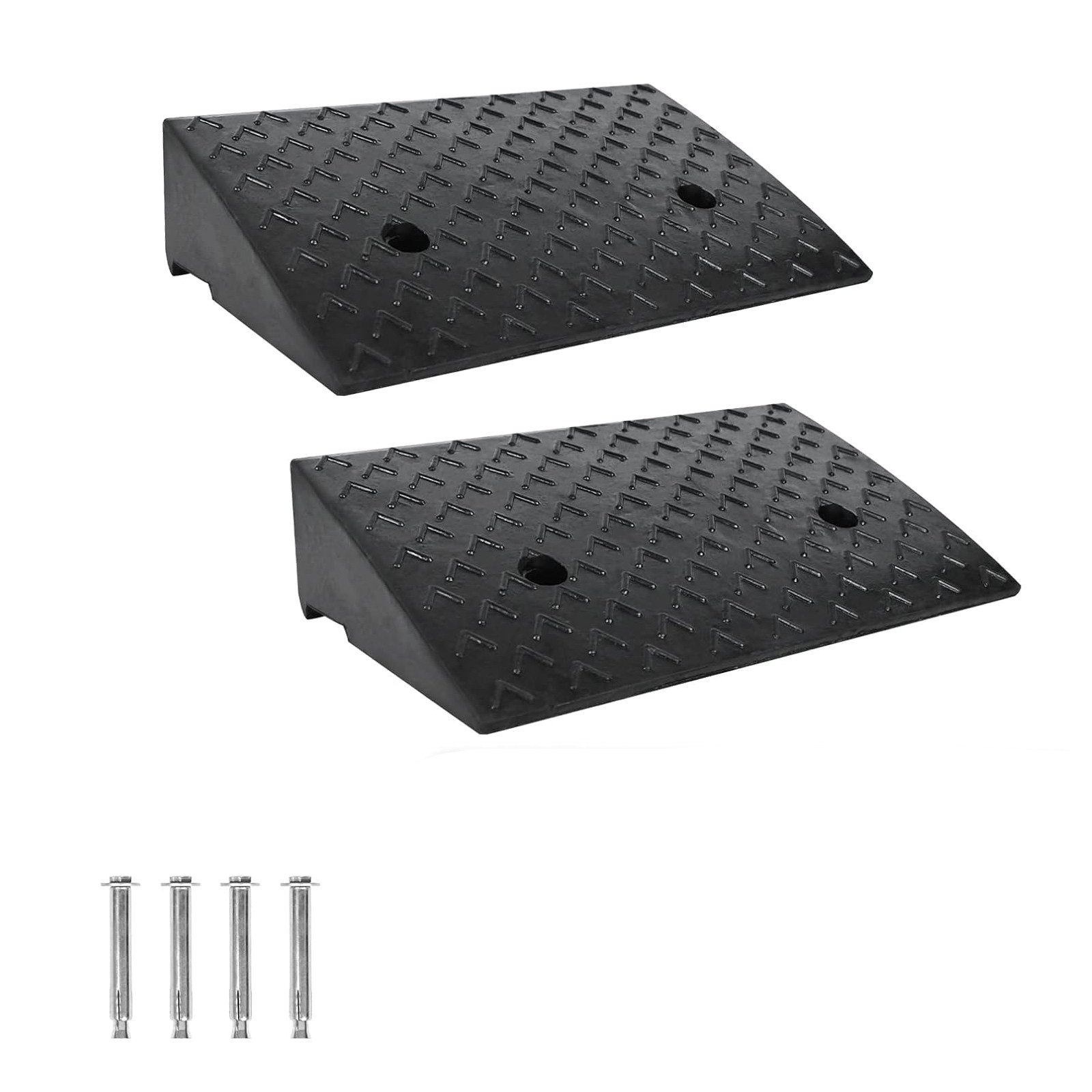 FIVMEN Auffahrrampe 2 Stück Bordsteinrampe aus Gummi Bordsteinkanten, Tragbar Leicht, Schwerlast Plastik Schwelle Rampen für Auto, Motorrad, Rollstuhl