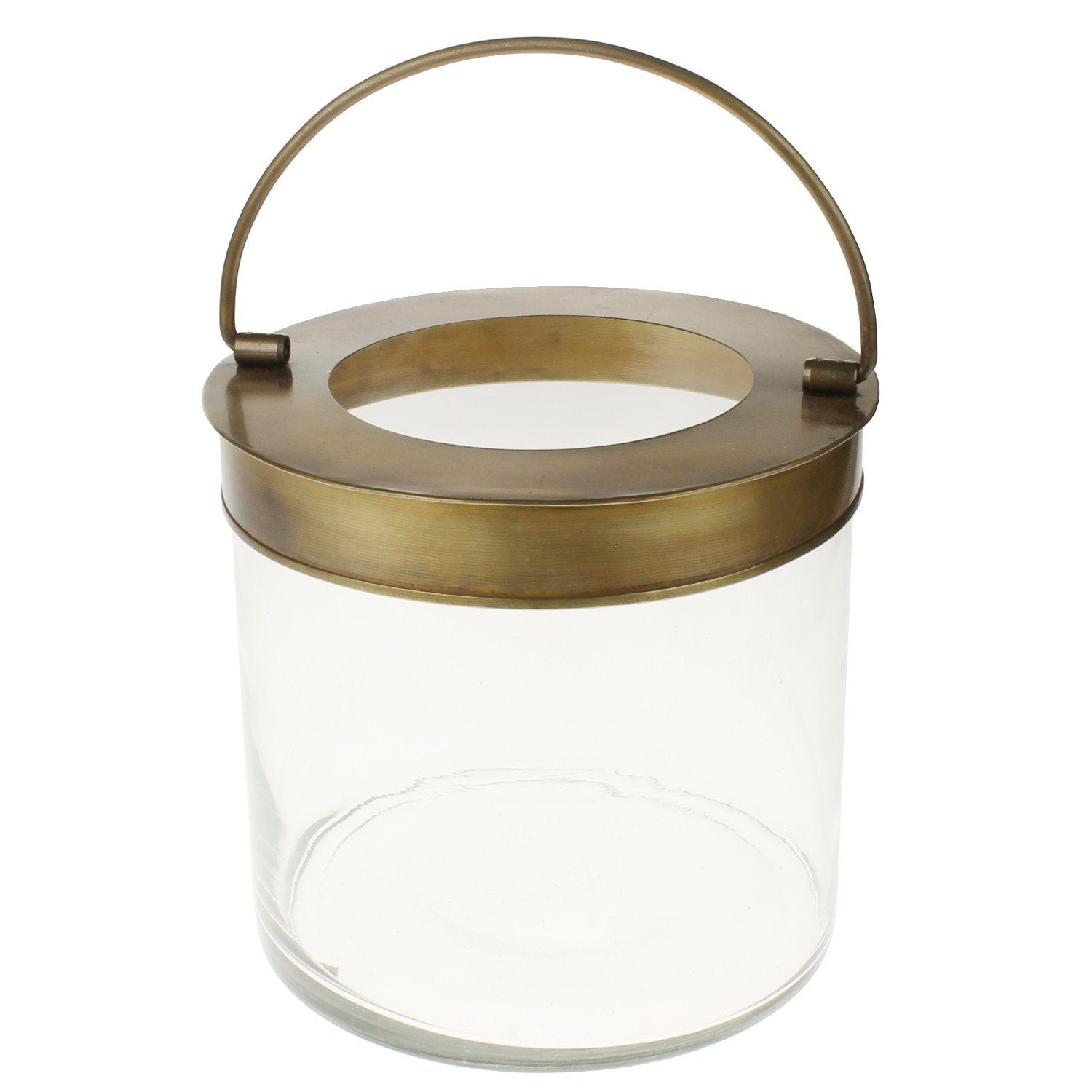 Windlicht Glas Metall Gold Messing