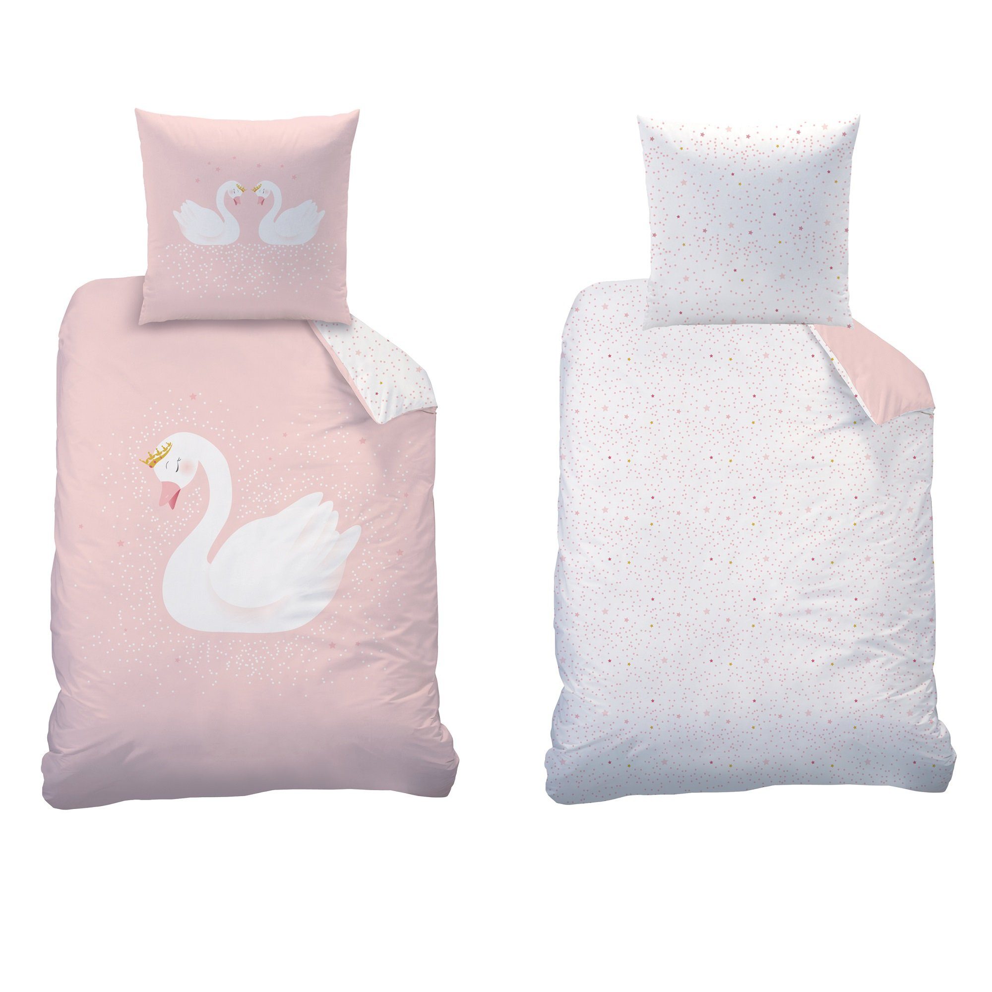Familando Kinderbettwäsche Schwan und Sterne auf günstig online kaufen