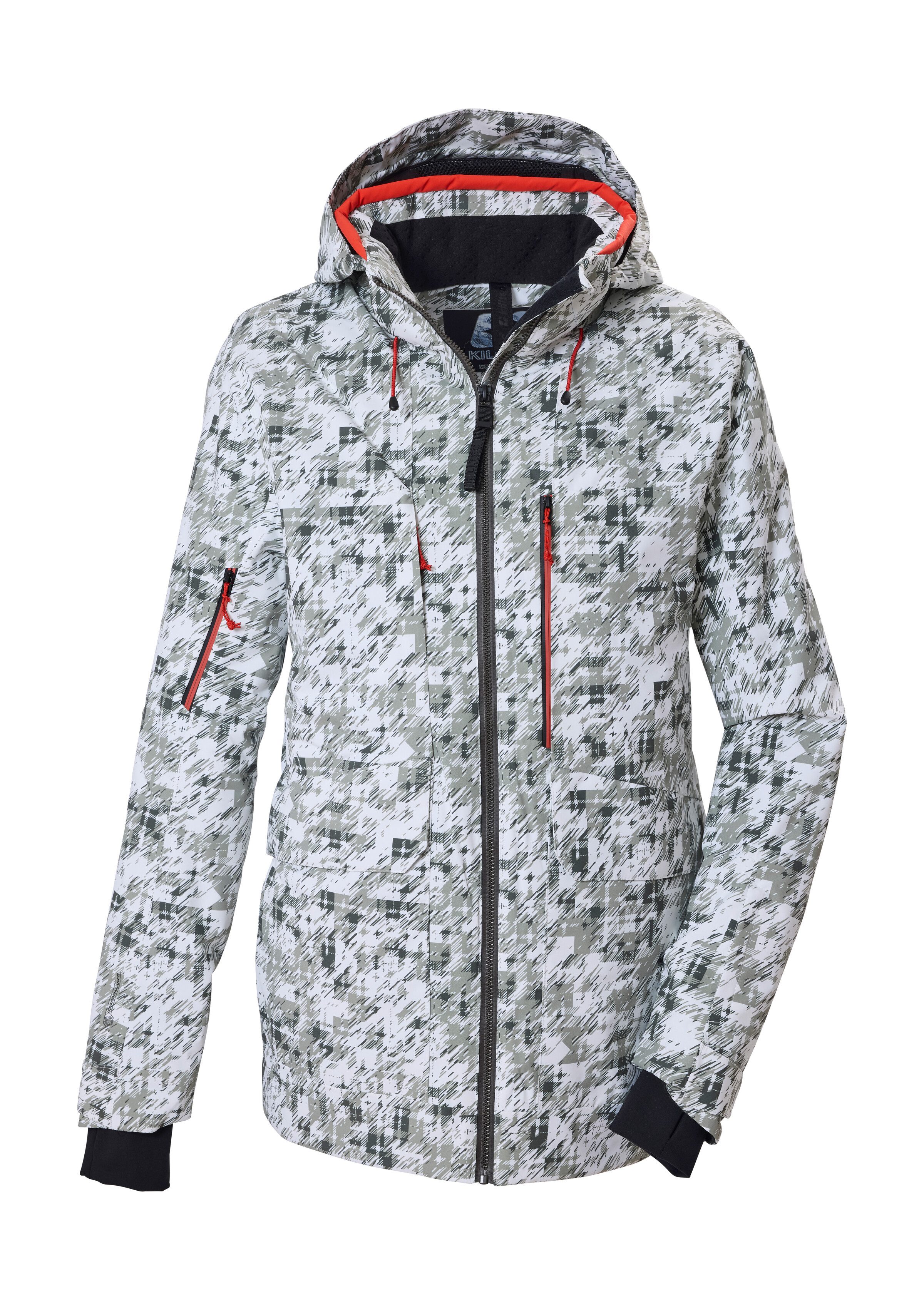Killtec Skijacke KSW 70 MN SKI JCKT Camouflage-Skijacke, wasserdicht, atmungsaktiv, abnehmbare Kapuze