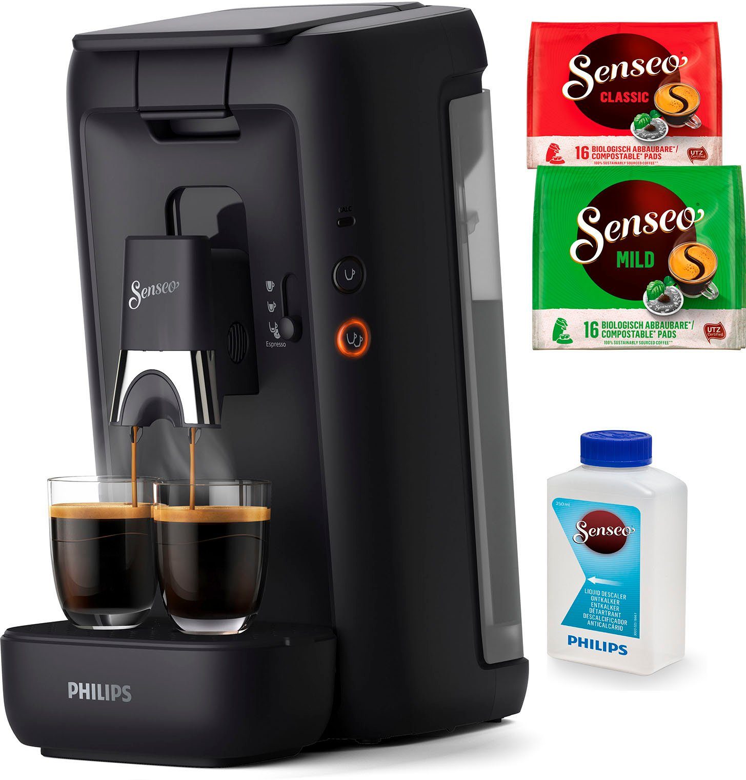 Philips Senseo Kaffeepadmaschine Maestro CSA260/60, aus 80% recyceltem Plastik, +3 Kaffeespezialitäten, Memo-Funktion, inkl. Gratis-Zugaben im Wert von  14,- UVP