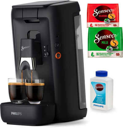 Philips Senseo Kaffeepadmaschine Maestro CSA260/60, aus 80% recyceltem Plastik, +3 Kaffeespezialitäten, Memo-Funktion, inkl. Gratis-Zugaben im Wert von € 14,- UVP