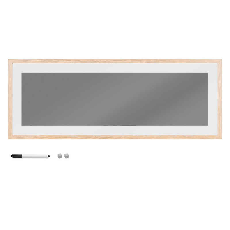 Navaris Memoboard Magnettafel aus Glas 80x30cm inkl. Magnet-Halterung & Stift, (1-tlg)