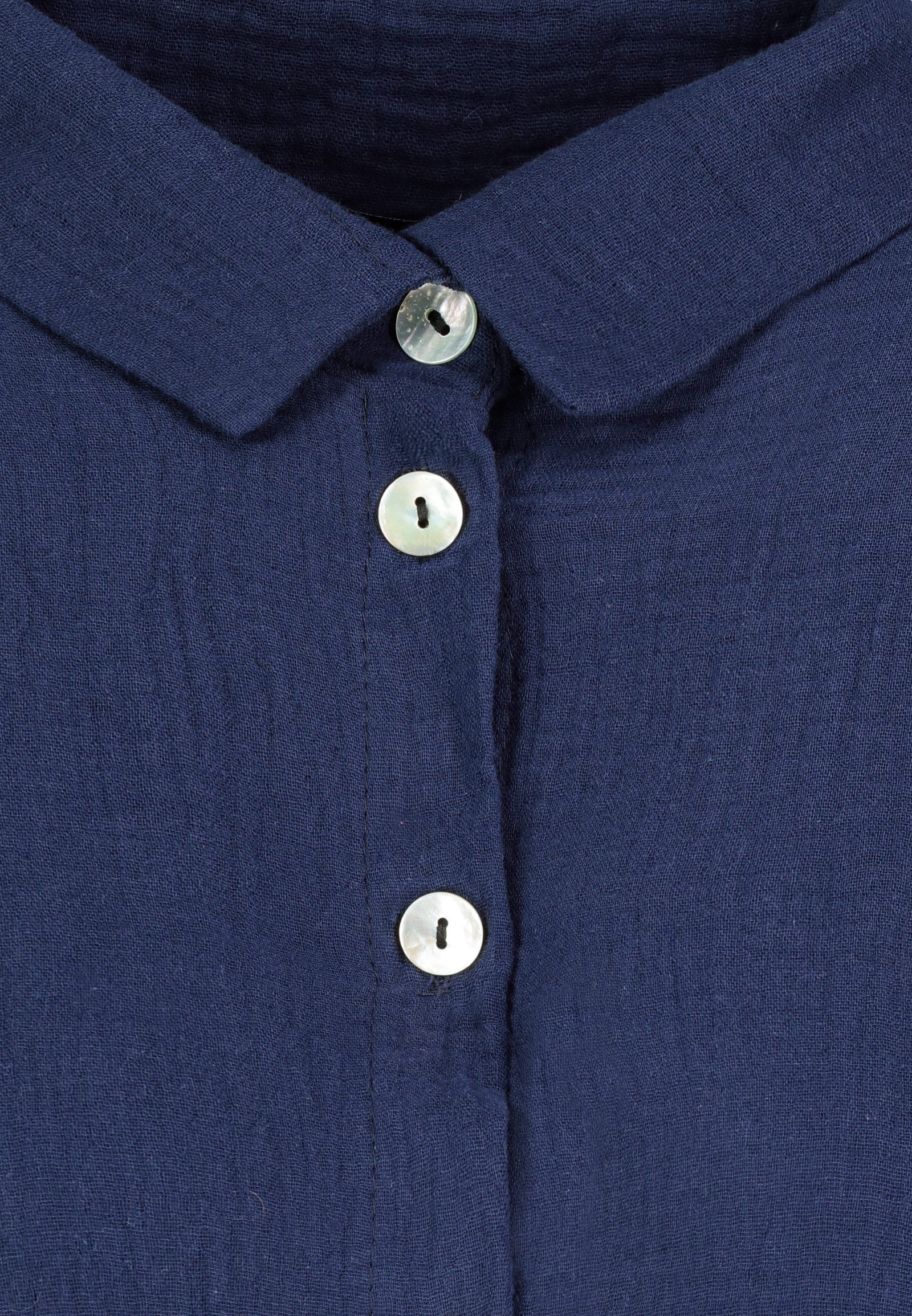 SUBLEVEL Langarmbluse Damen Musselinbluse langarm mit Kentkragen Oversizebluse aus Baumwolle