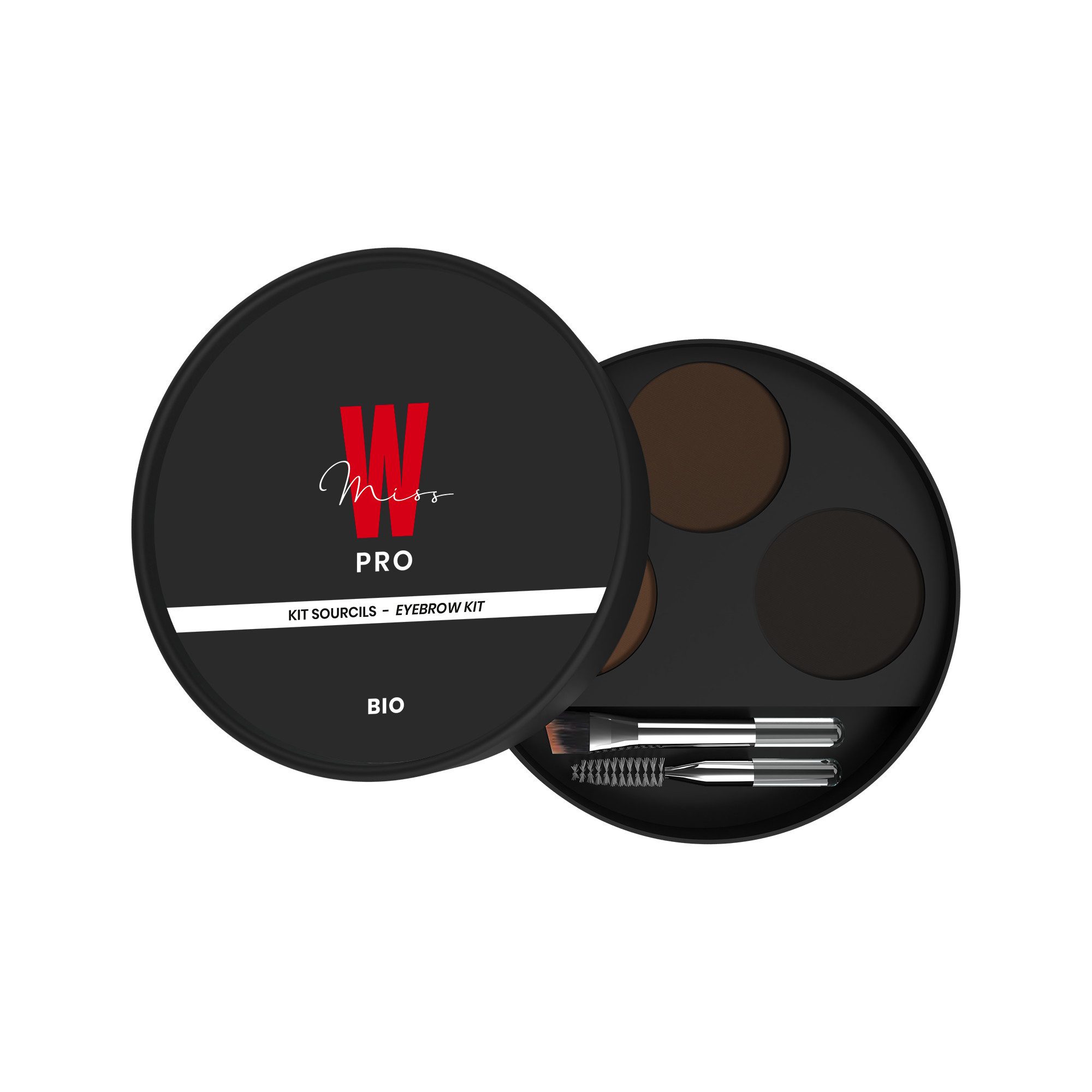 Miss W Pro Augen-Make-Up-Set Veganes Augenbrauen-Set mit Bio-Inhaltsstoffen für perfektes Styling, Veganer Augenbrauen-Styler mit Bio-Pflege für präzises Finish