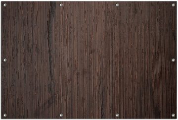 Wallario Sichtschutzzaunmatten Holz-Optik Textur dunkelbraunes Holz, rund
