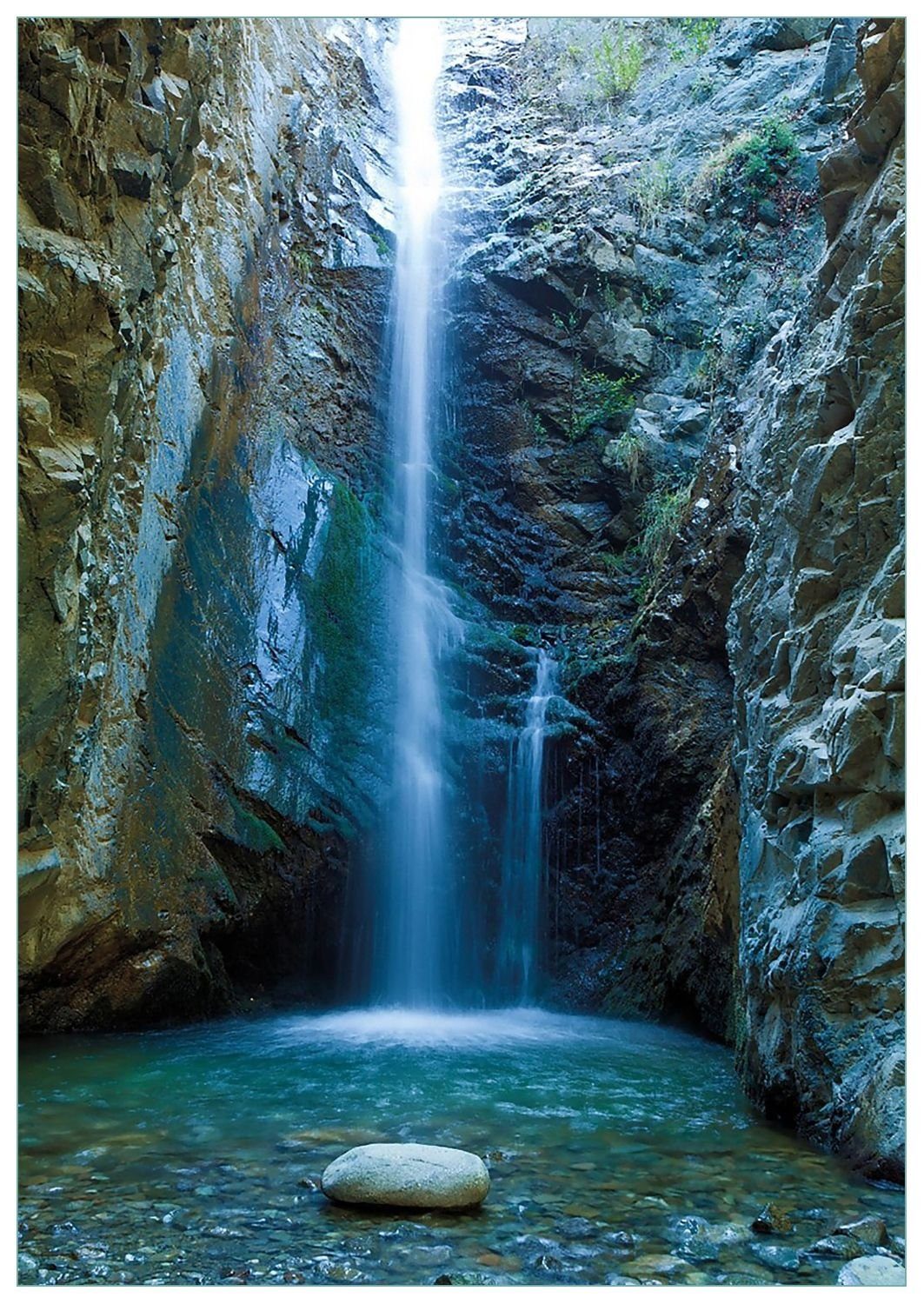 Wallario Glasbild, Wasserfall bei Sonneneinfall, in günstig online kaufen