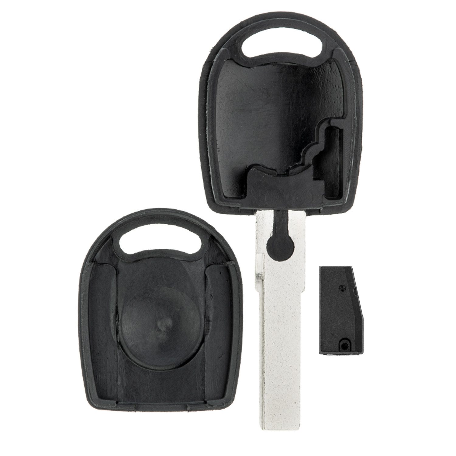 mt-key Schlüsseltasche Auto Zünd Schlüssel Rohling HU66 + ID33 Transponder (Set), für Ford Galaxy I Wgr (95-98); Seat Alhambra I (96-98); Arosa 6H (