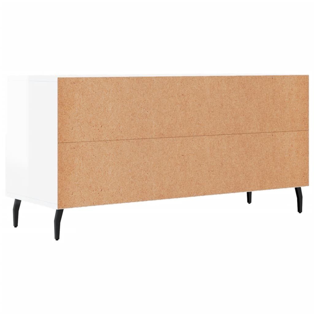 cm TV-Schrank Hochglanz-Weiß furnicato 102x36x50 Holzwerkstoff