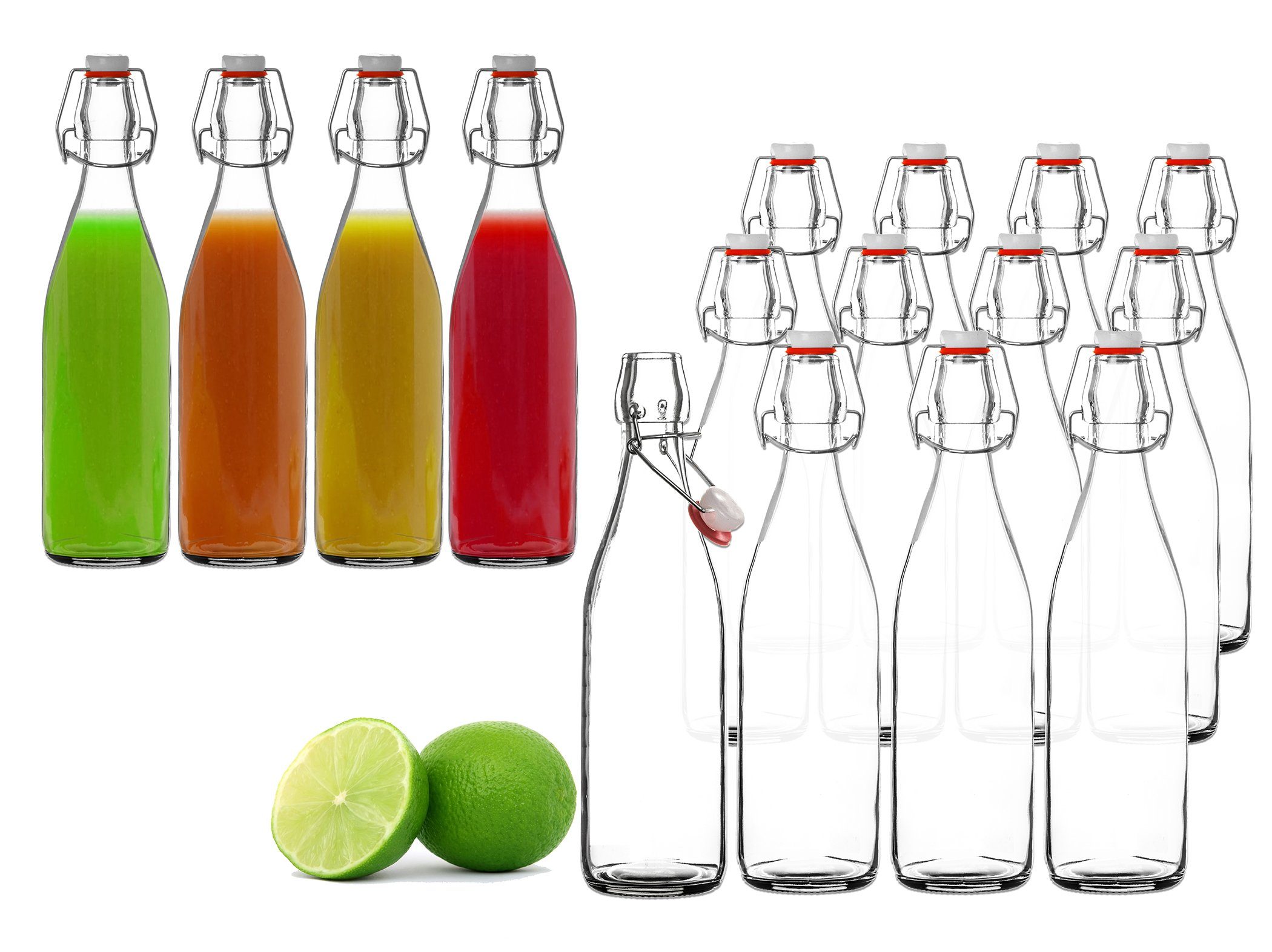 BigDean Isolierflasche Glasflasche 500ml Bügelverschluss Milchflasche Saftflasche ölflasche