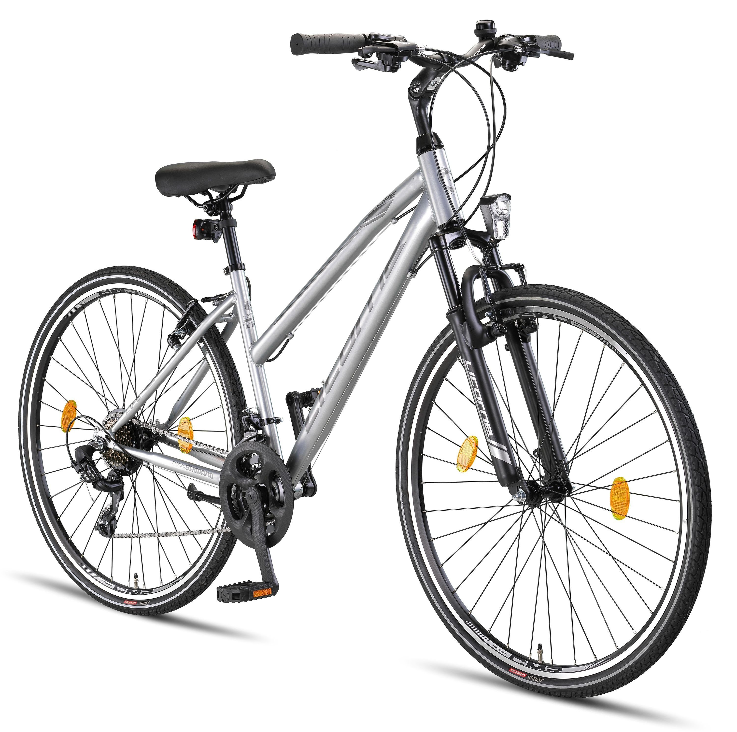 Licorne Bike Trekkingrad »Licorne Bike Life-L-V Premium Trekking Bike in 28  Zoll - Fahrrad für Jungen, Mädchen, Damen und Herren - Shimano 21  Gang-Schaltung - Mountainbike - Crossbike«