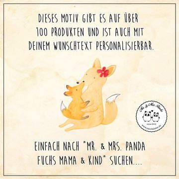 Mr. & Mrs. Panda Metallschild DIN A6 Fuchs Mama - Gelb Pastell - Geschenk, Oma, Blechschild, Mama T, (1 St)