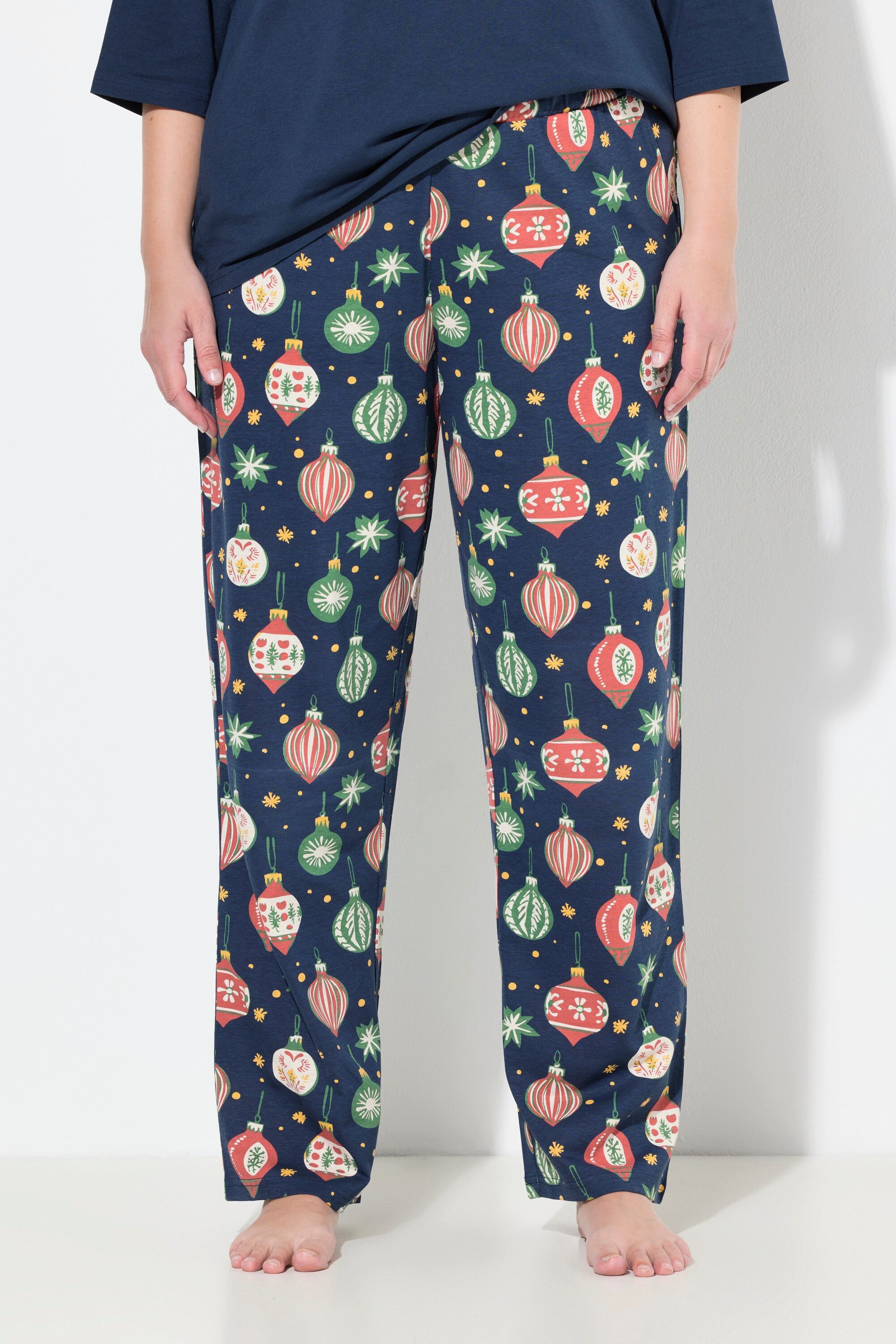 Ulla Popken Pyjama Schlafanzughose Baumschmuck Taschen günstig online kaufen