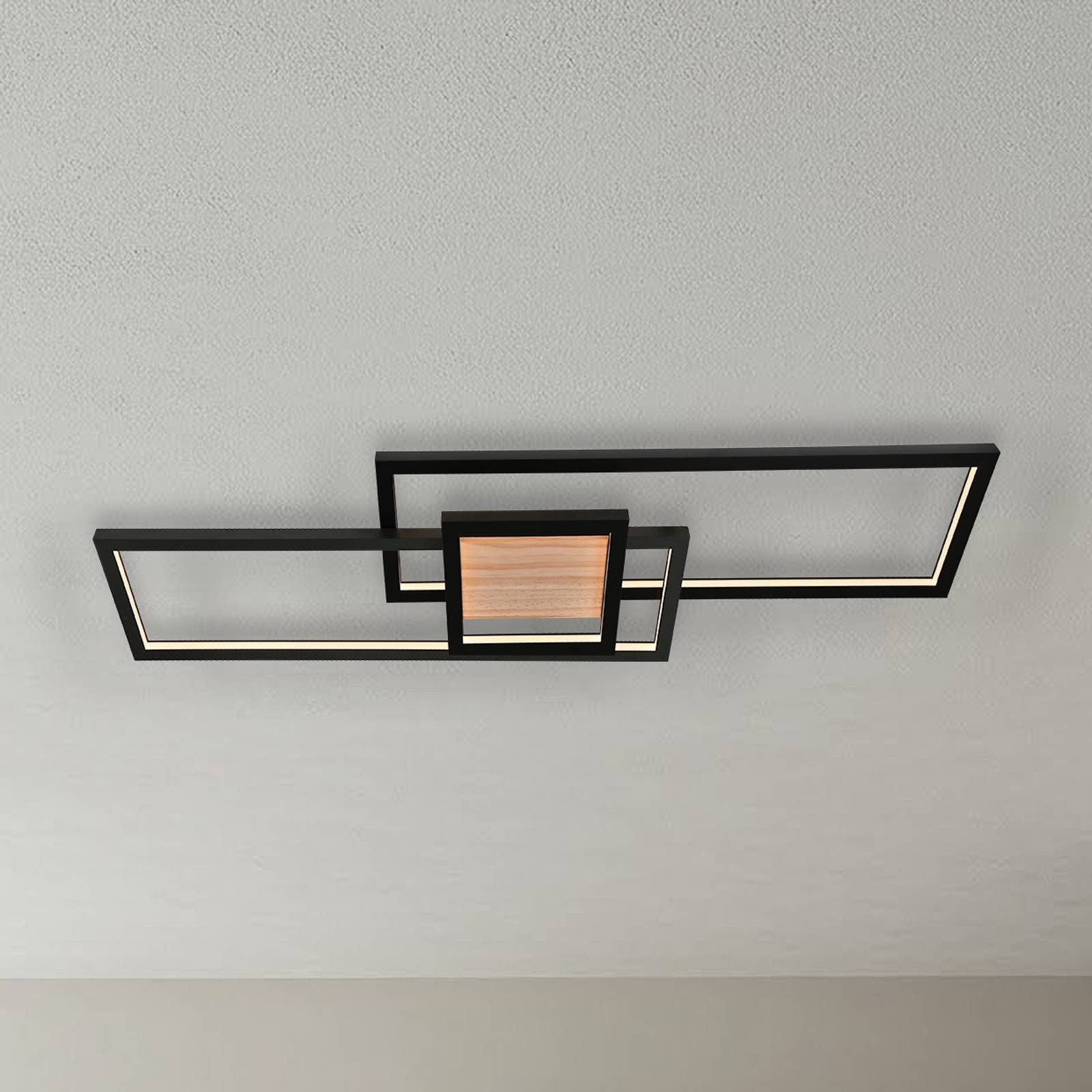 Lindby Deckenleuchten Emiljan, LED, Metall, Schwarz warmweiß IP20, LED 36,5 W gesamt, warmweiß