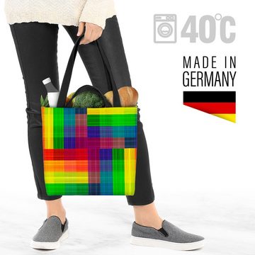 VOID Henkeltasche (1-tlg), Regenbogen Pride Muster Karo kariert Farben Gay pride flag parade clu