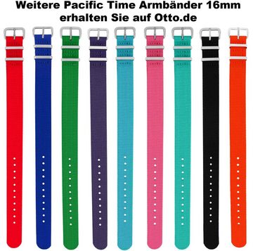 Pacific Time Uhrenarmband Wechselarmband Textil Nylon 16mm, Gratis Versand