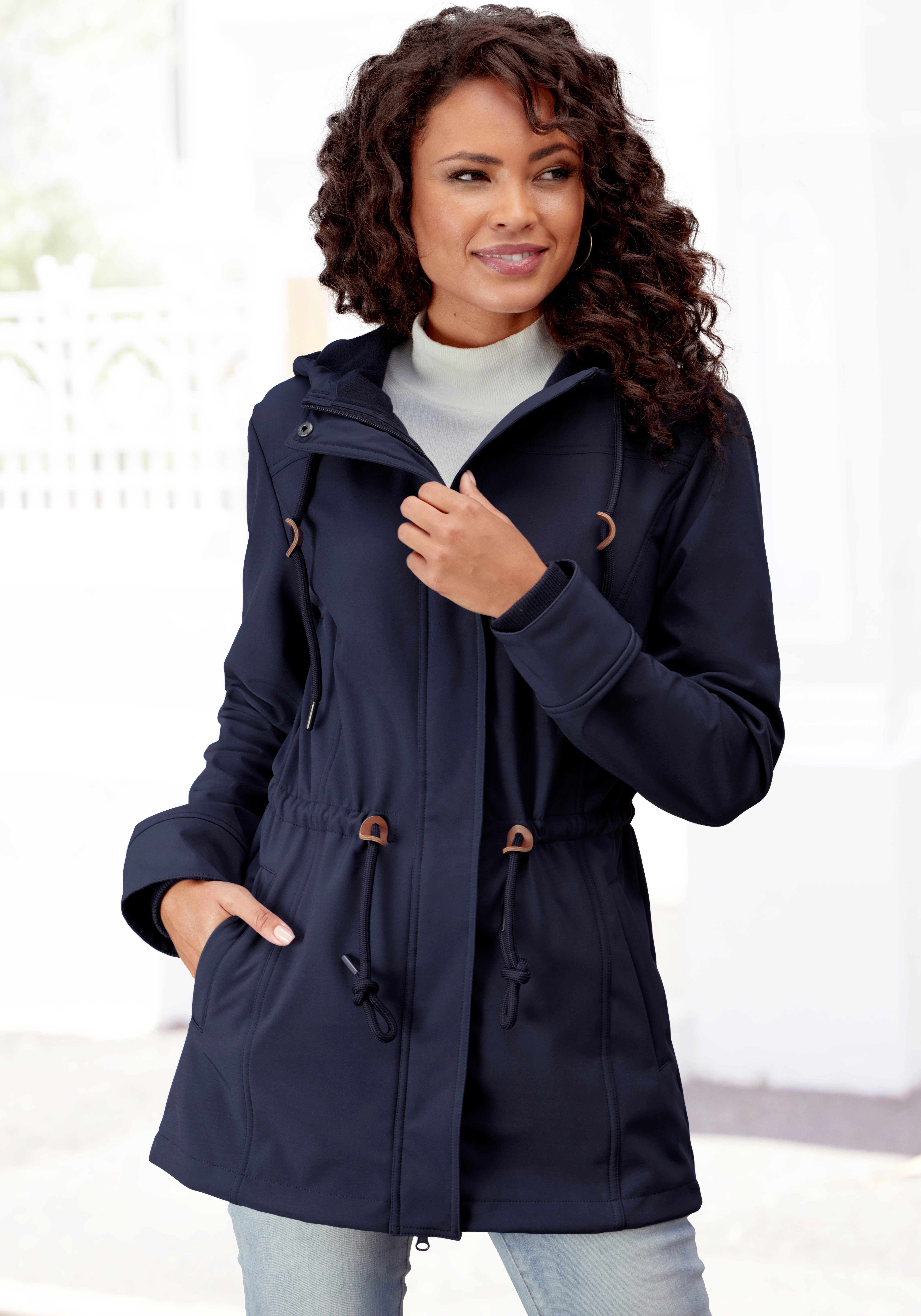 vivance active Softshelljacke mit Kordelzug an der Taille günstig online kaufen