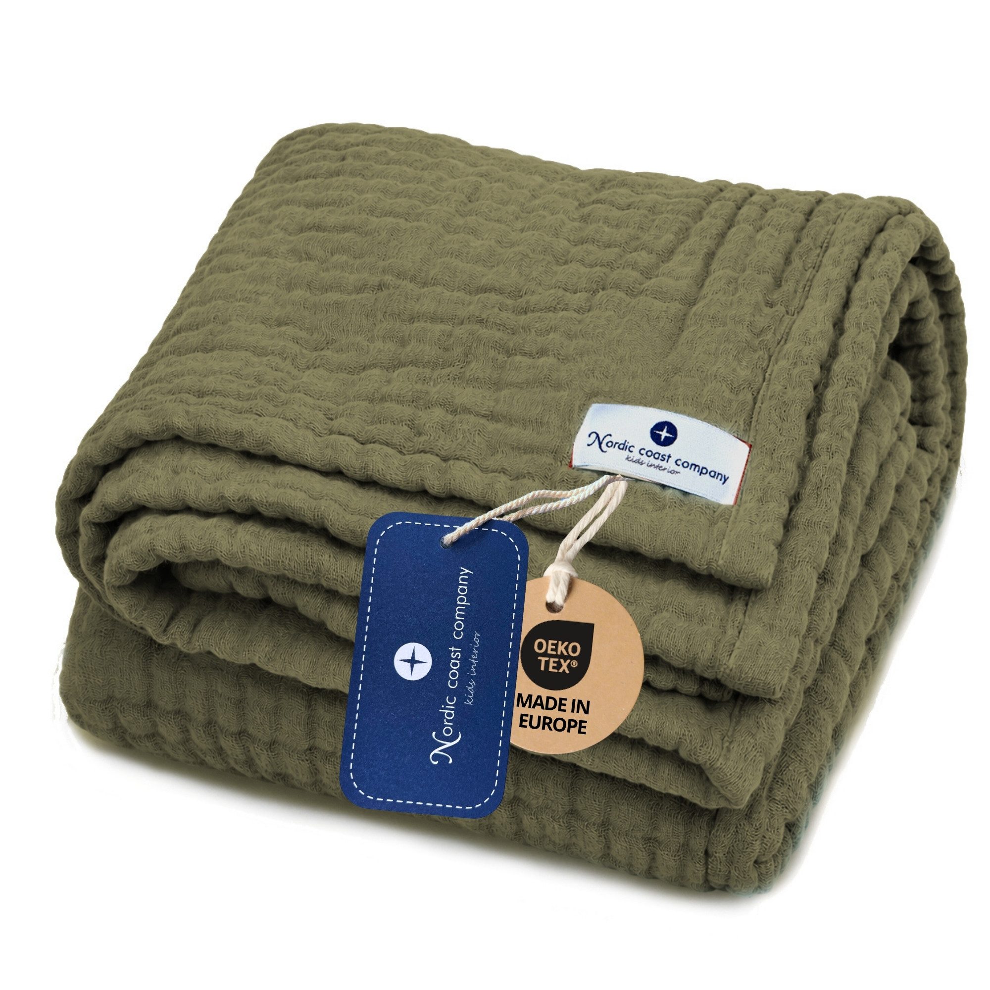 Babydecke Babydecke Musselin Kuscheldecke Puckdecke Baby & Neugeborene, Nordic Coast Company, Sommerdecke, Puck-u. Stilltuch, Einschlagdecke, Baumwolle atmungsaktiv