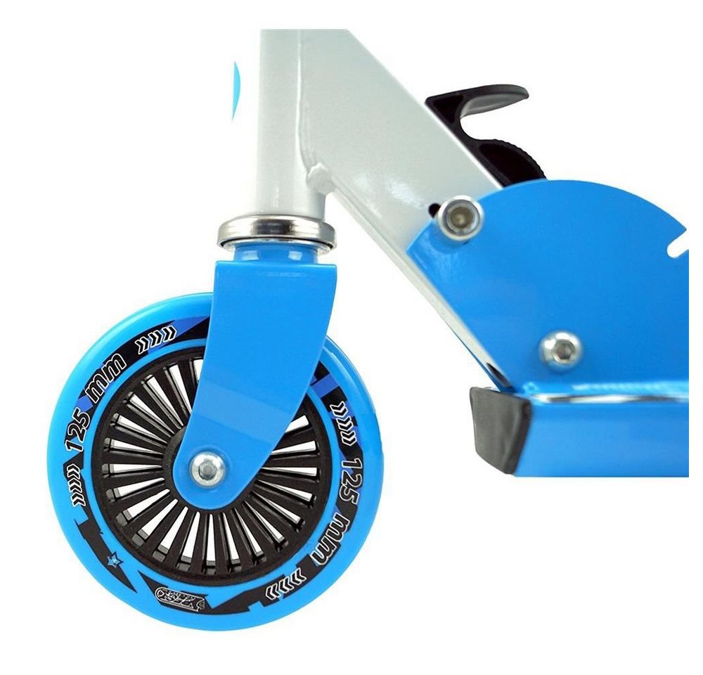 Thumbnail - Best Sporting Cityroller Big Wheel 125, Kinder Roller, Tretroller, Aluminium, blau/weiß, 125 er, ABEC 5