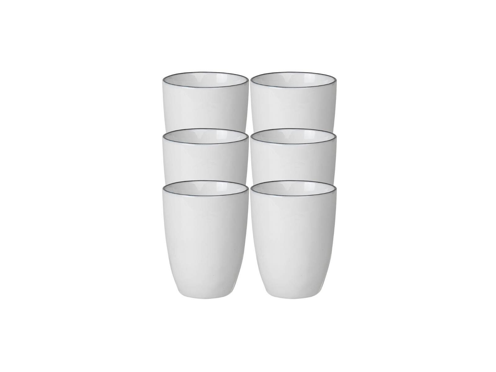 Broste Copenhagen Geschirr-Set SALT Espresso Becher ohne Henkel 0,1 l Set6, Porzellan