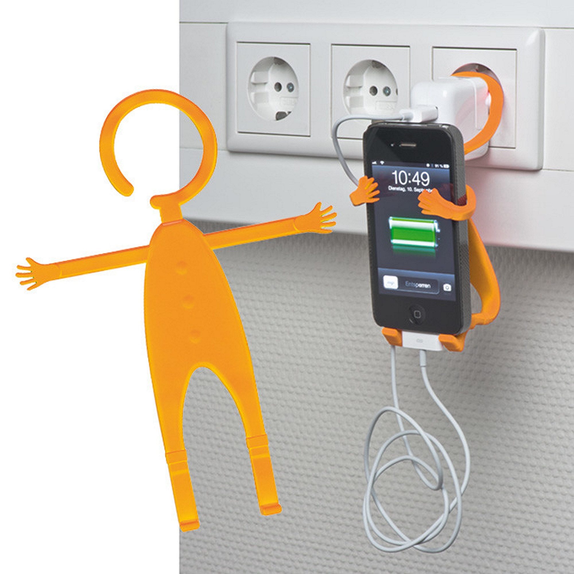 Livepac Office Handyhalter "Fleximännchen" / Farbe: orange Handy-Halterung