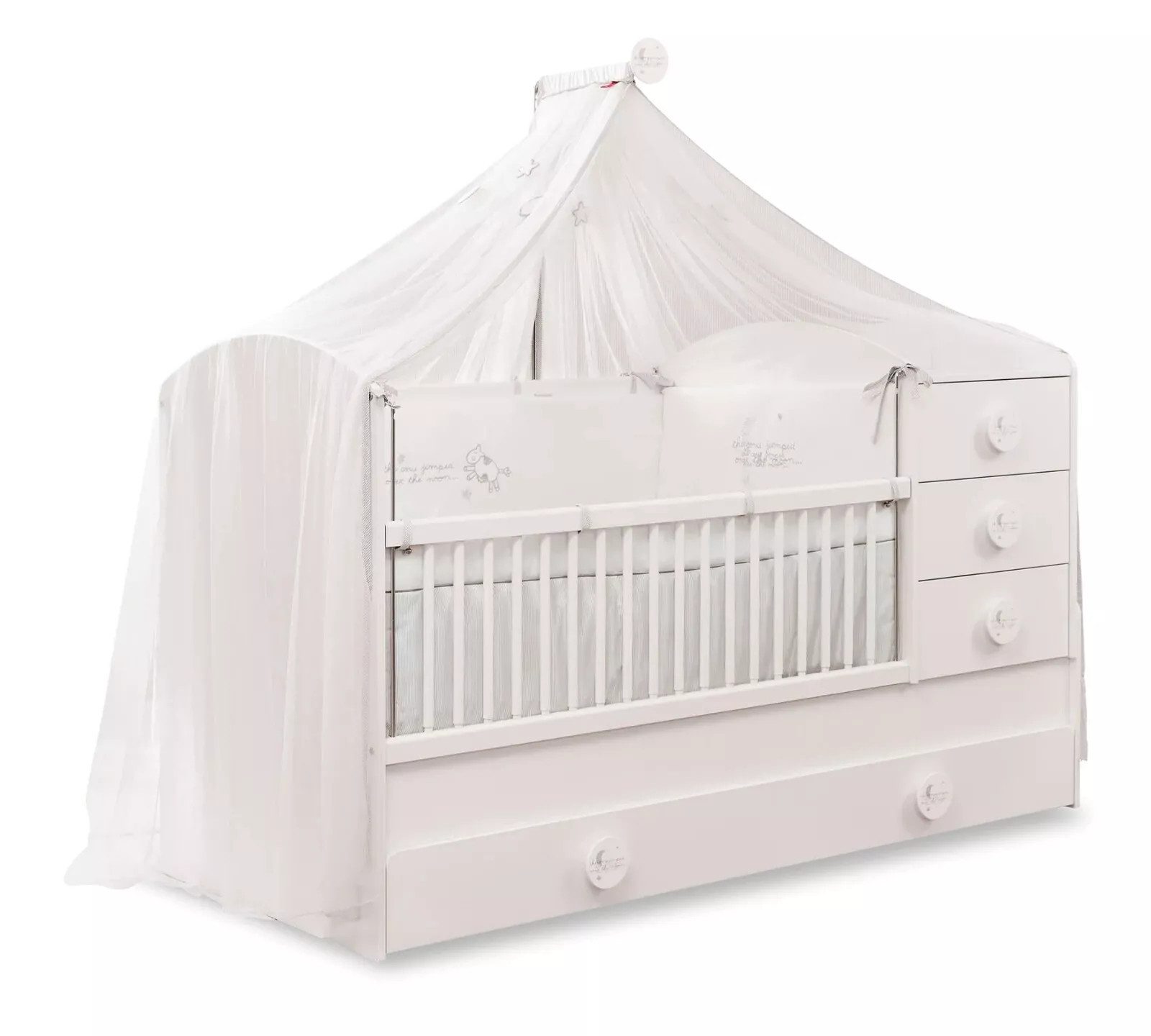 Babybett BABY COTTON mitwachsendes Babybett, 80x180 cm Babybett das mitwächst