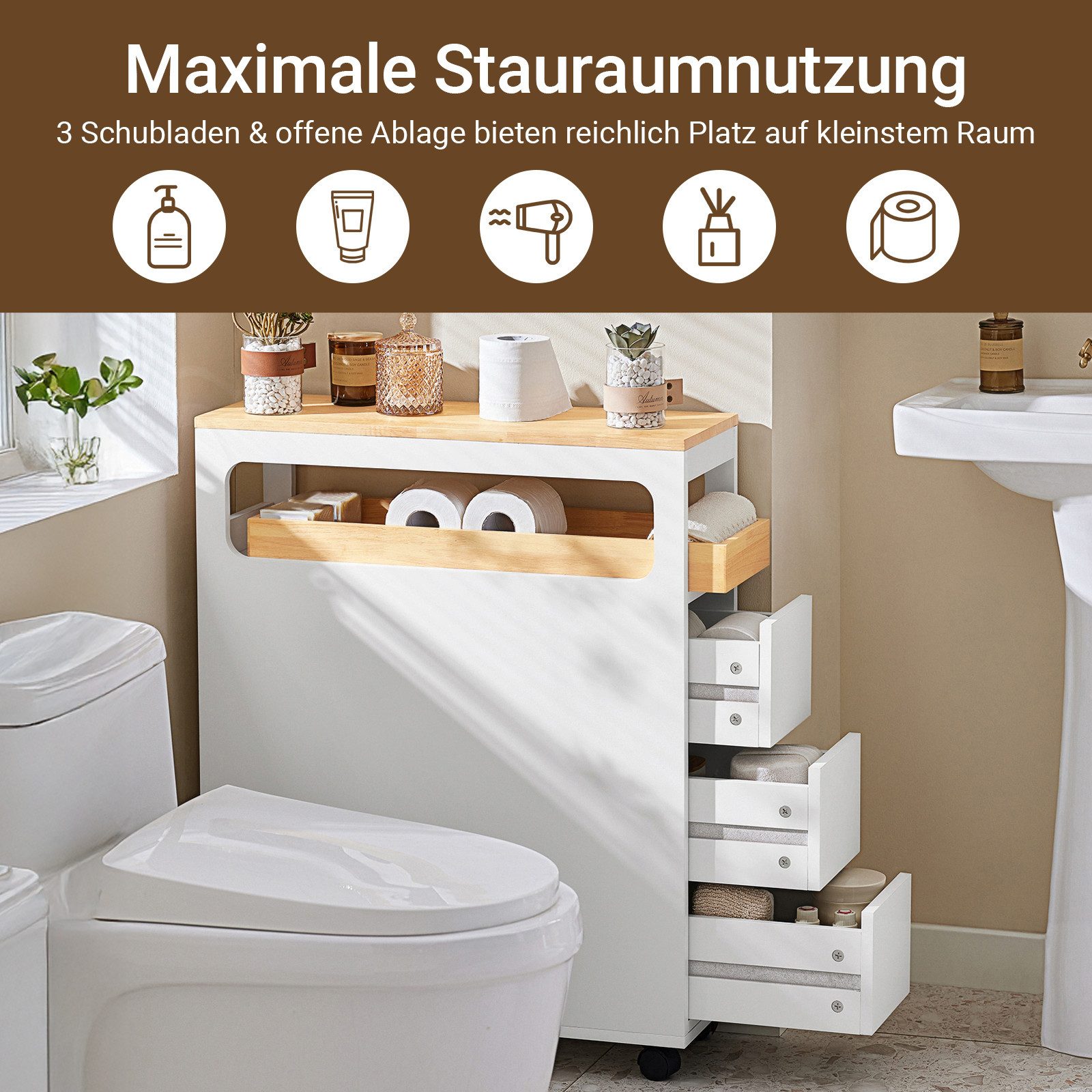SoBuy Beistellwagen BZR54, Küchenwagen schmal Nischenwagen günstig online kaufen