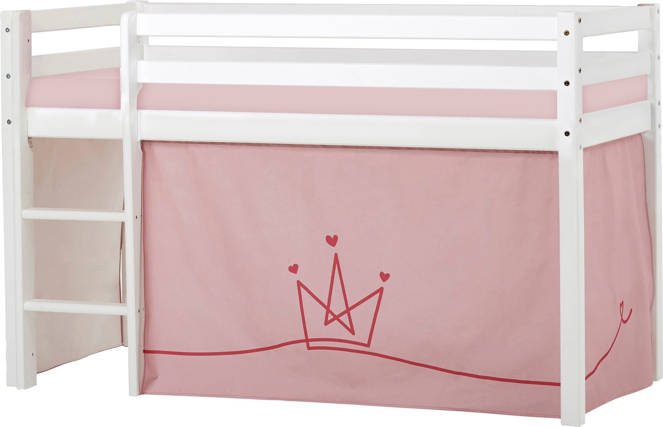 Hochbett Vorhang Set Spielvorhang Bettvorhang Trio Höhe 107 cm ,  pflegeleicht mit Befestigungsmaterial Farbe rot