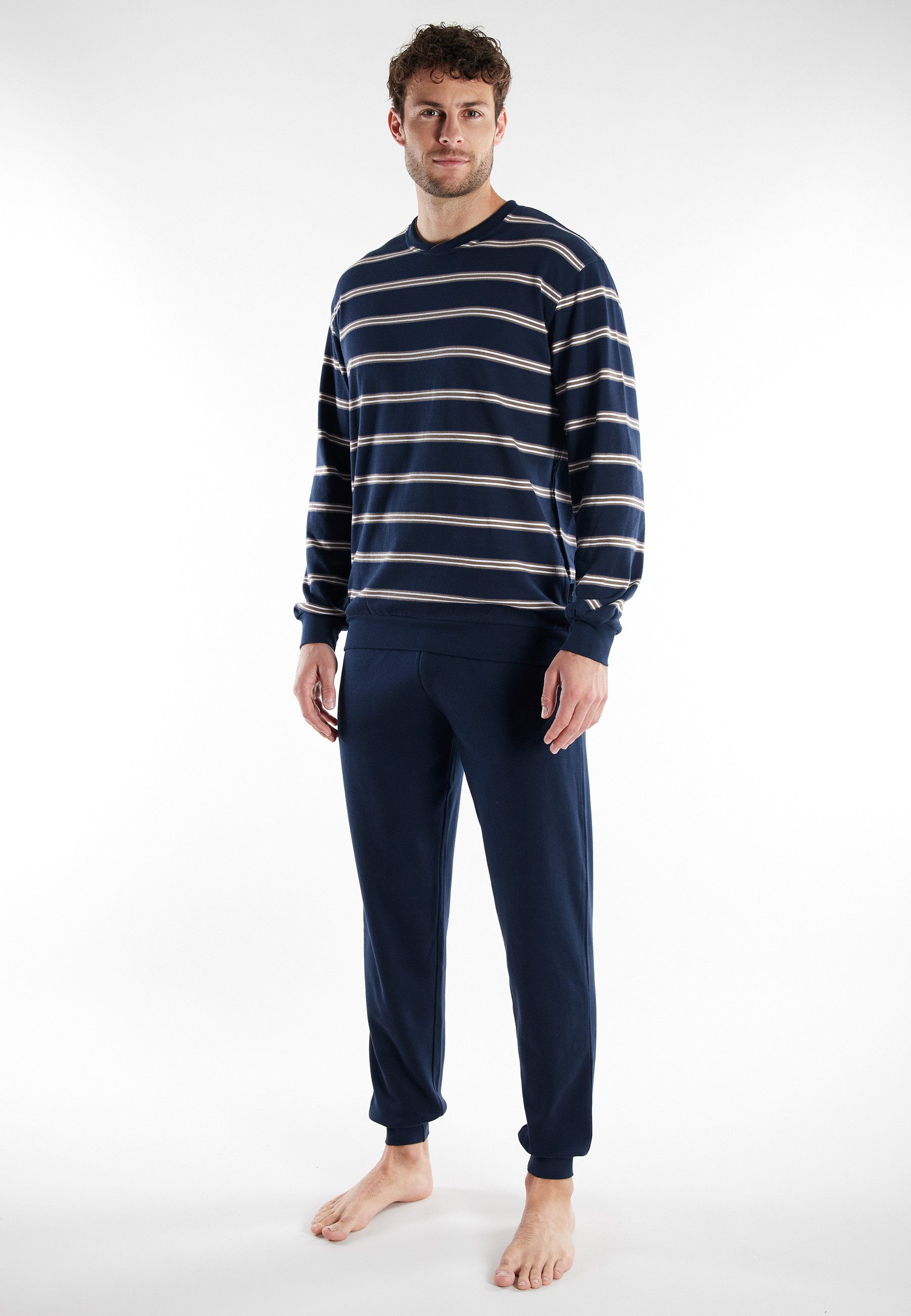 GÖTZBURG Schlafanzug Kos (2 tlg) mit langen Ärmeln und Rundhalsausschnitt, günstig online kaufen