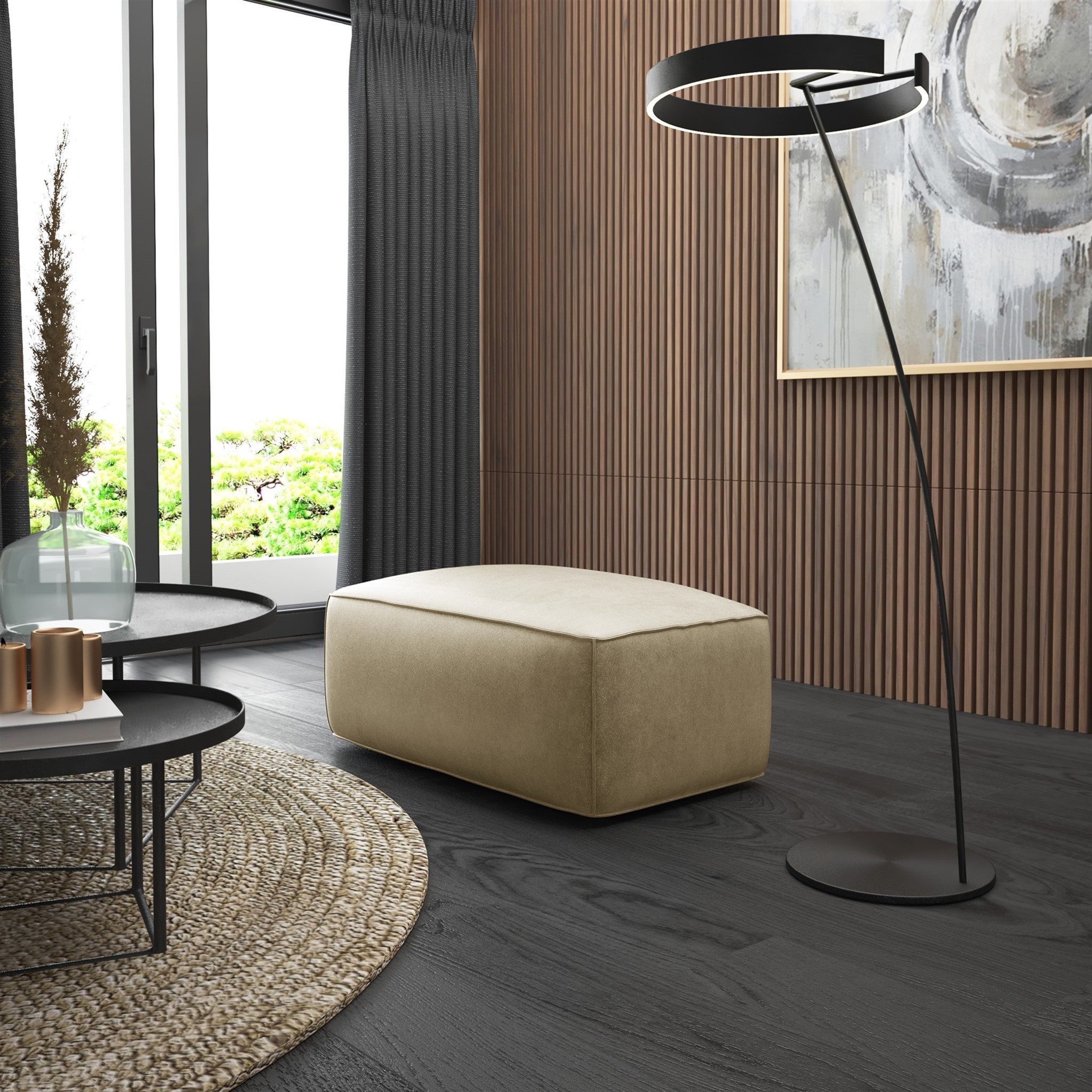 Fun Möbel Диван Designerhocker Табуретки HELMER in Stoff Pola, Pflegeleichter Bezug