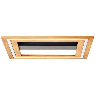 Brilliant Deckenleuchte Rhea, Rhea LED Deckenleuchte 45x45cm holz hell/schwarz, Holz/Metall/Kunststo