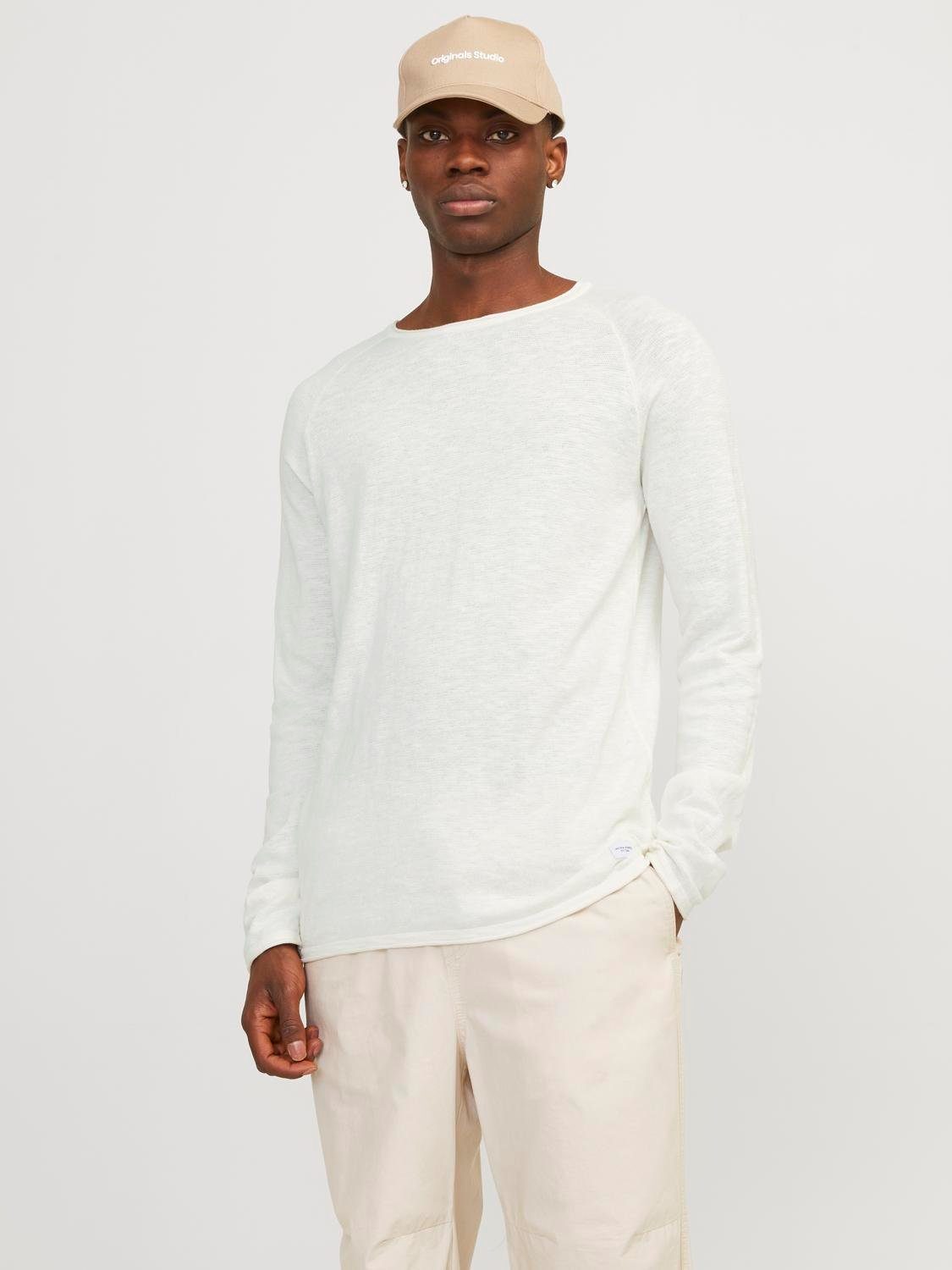 Jack & Jones Strickpullover JJELINEN KNIT CREW NECK SN