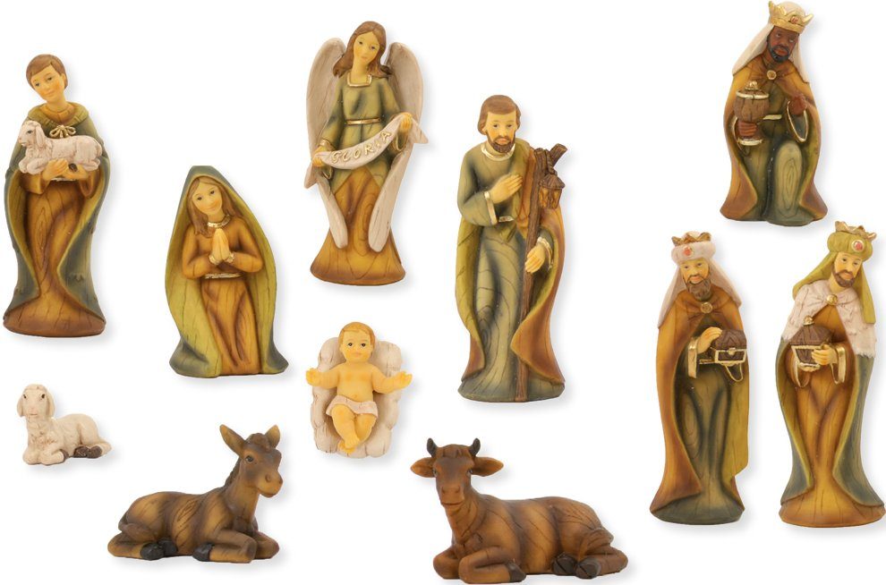 Krippenfigur Krippenfiguren modern, Holzoptik (11 St)
