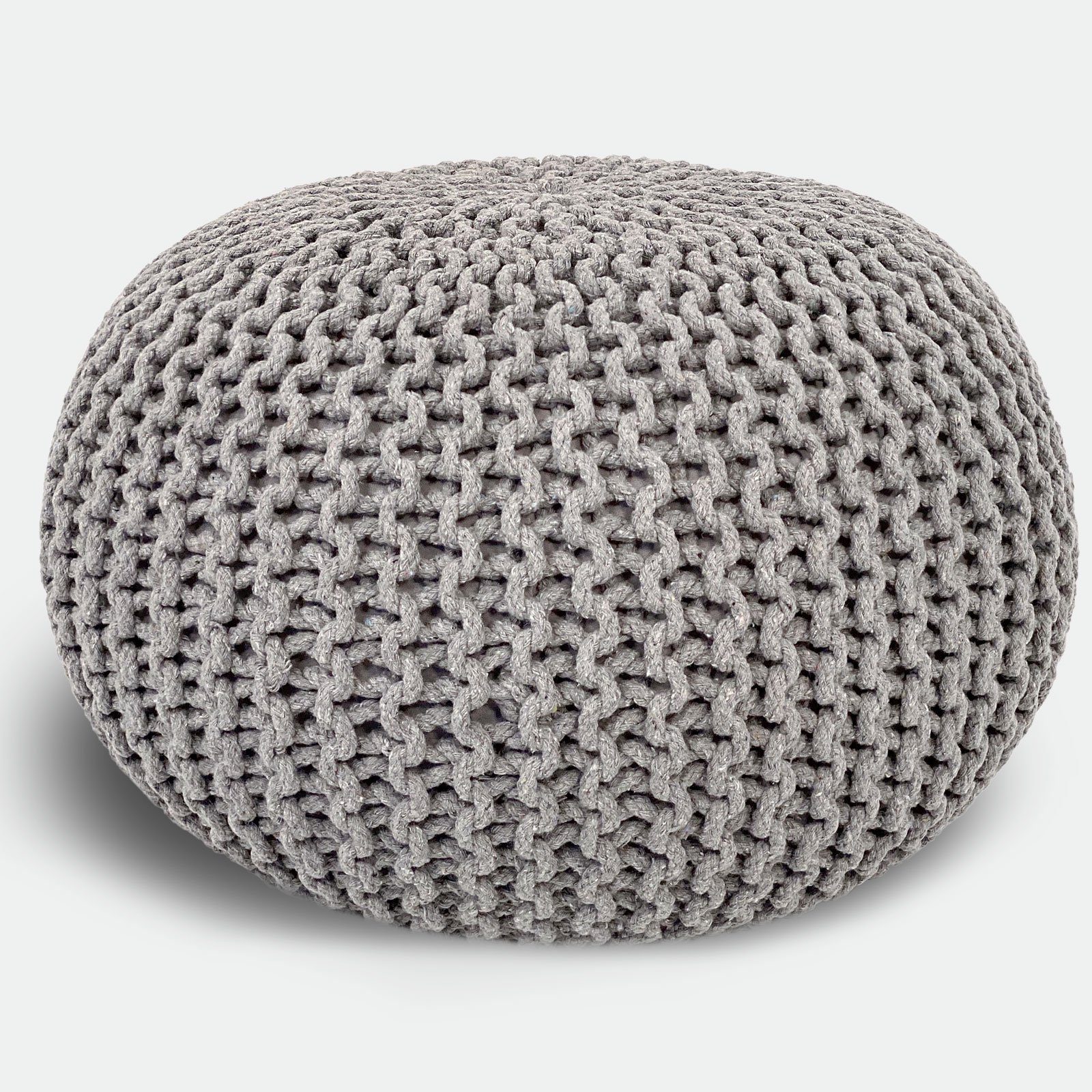 Casamia Pouf Pouf Ø 55 o. 45 cm Strickhocker Sitzpouf Bodenkissen nachhaltig