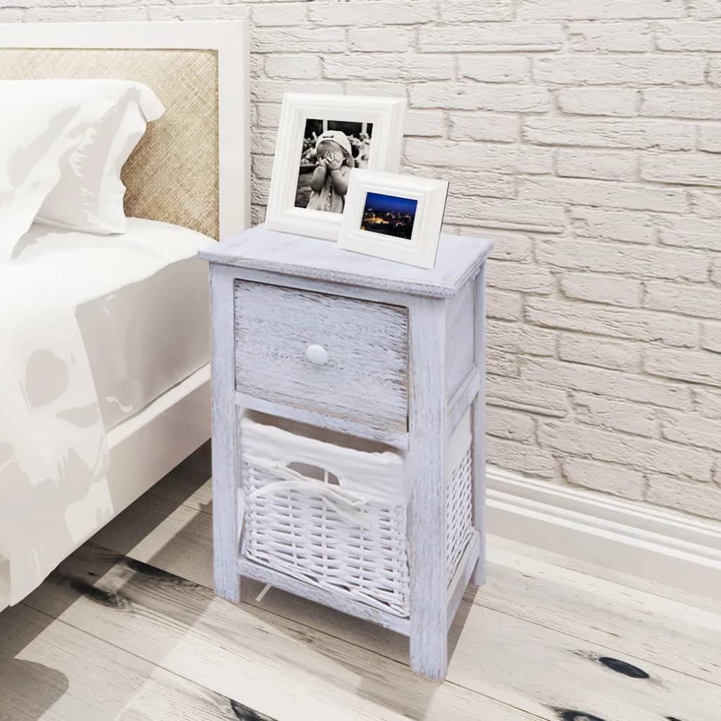 Furinno Tidur Nachttisch – Schlankes Design In Französische Eiche/Schwarz | Mit 2 Ablageflächen | Platzsparend Für Kleine Schlafzimmer