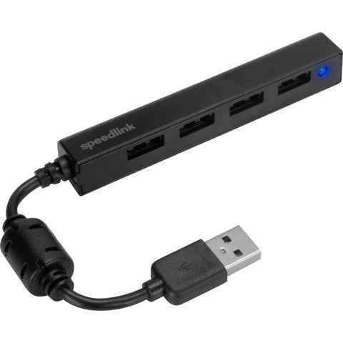 Speedlink SNAPPY SLIM USB Hub, 4-Port, USB 2.0 USB-Adapter USB Typ A, passiv