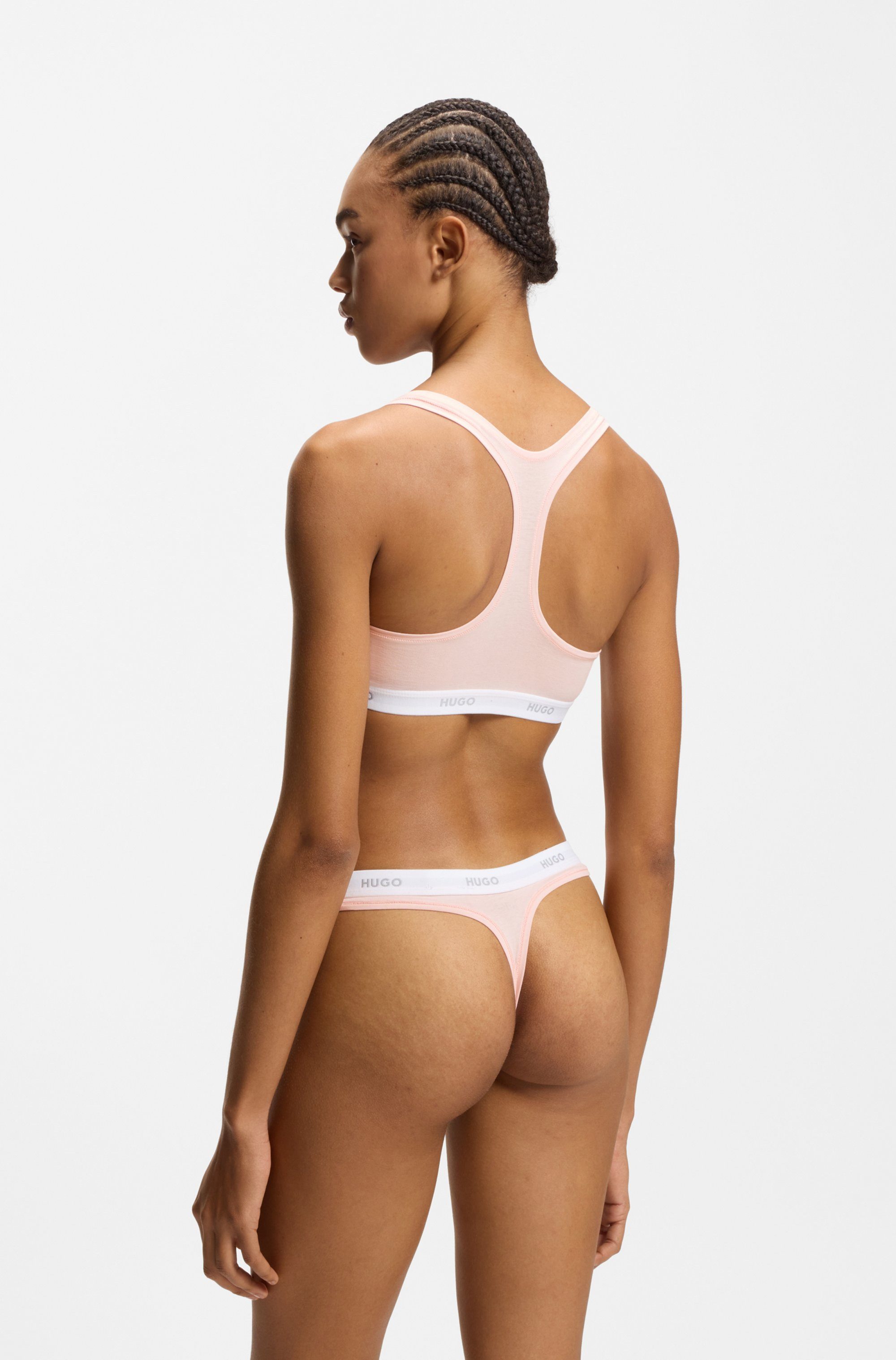 HUGO String ID aus Stretch-Baumwolle mit Logos am Bund
