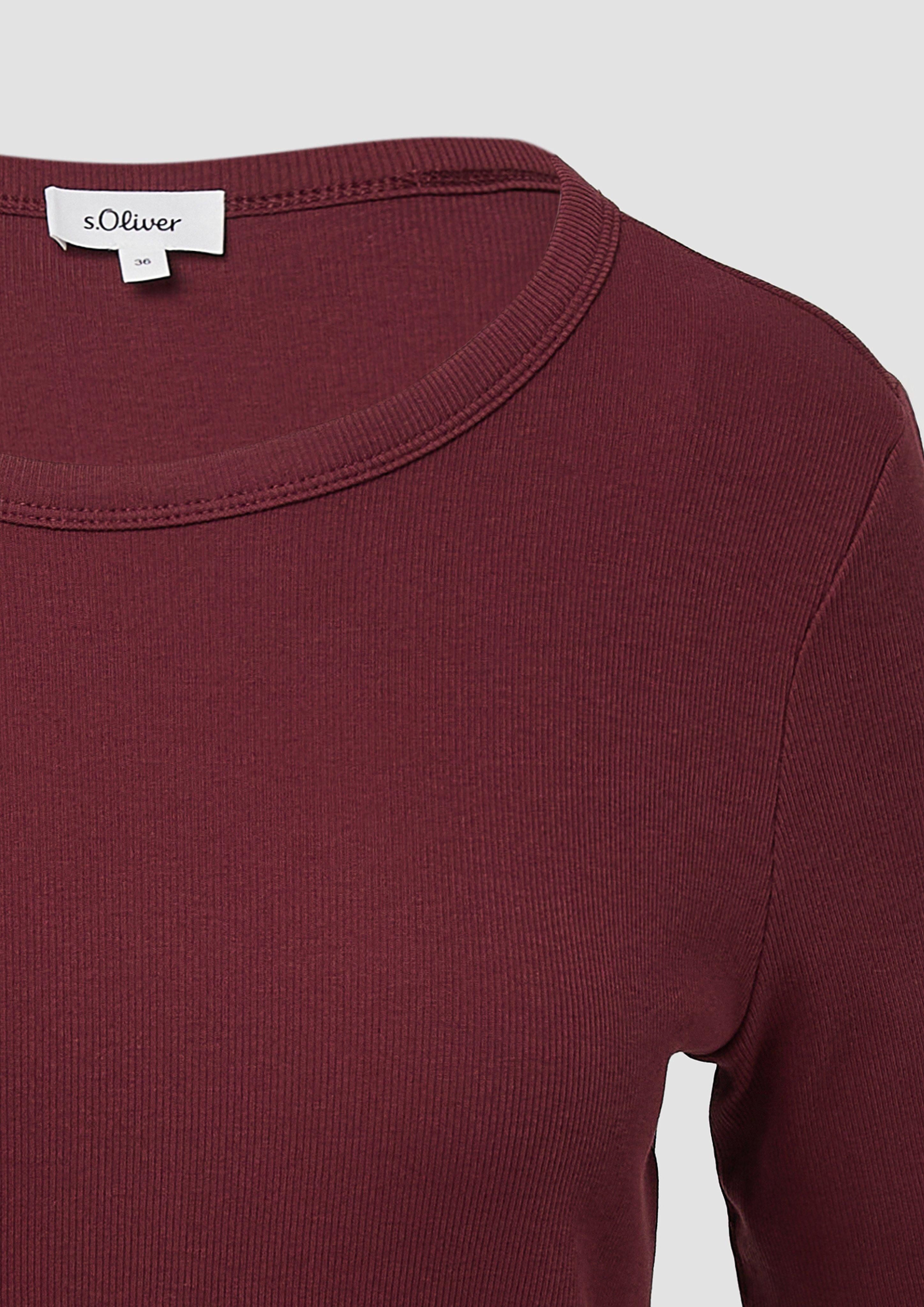 s.Oliver Kurzarmshirt Ripp-Shirt im Slim Fit günstig online kaufen