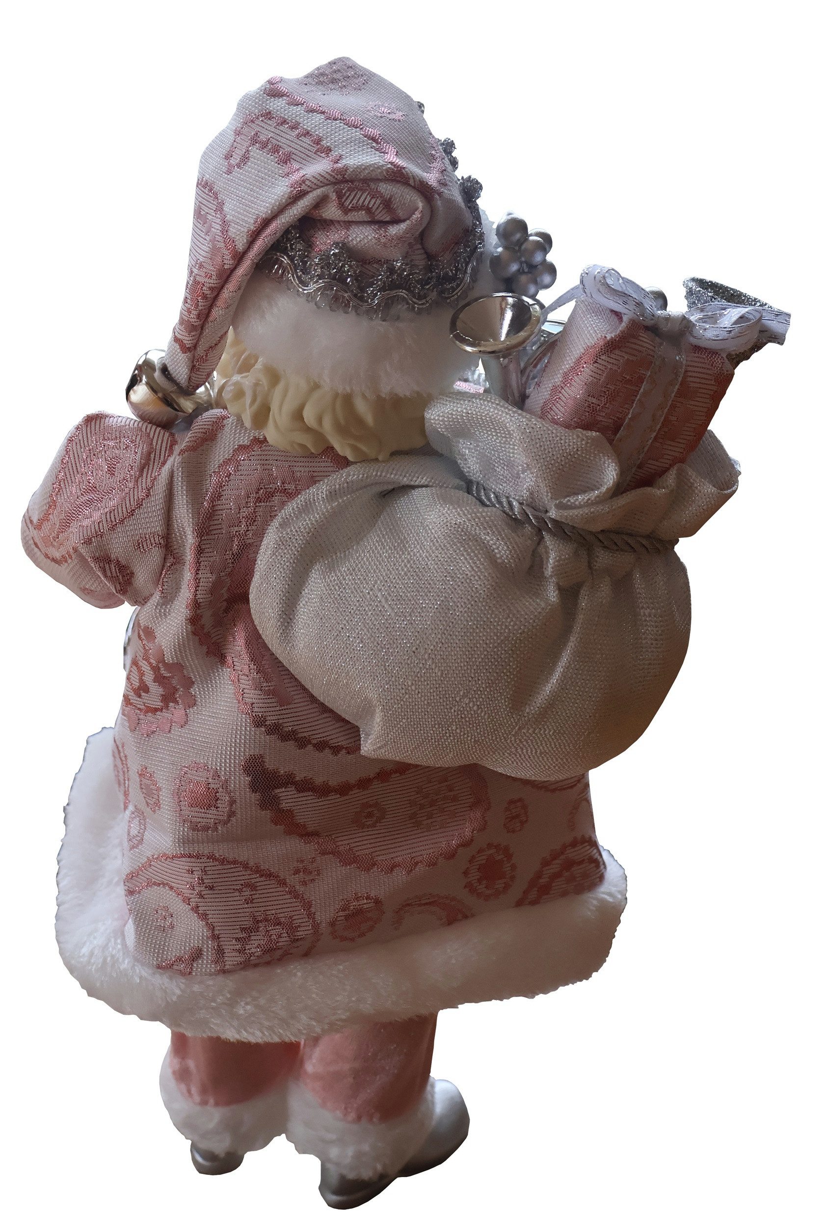 foolonli Weihnachtsmann Weihnachtsmann Santa Clause 38cm rosa Mantel Adventsdekoration Deko